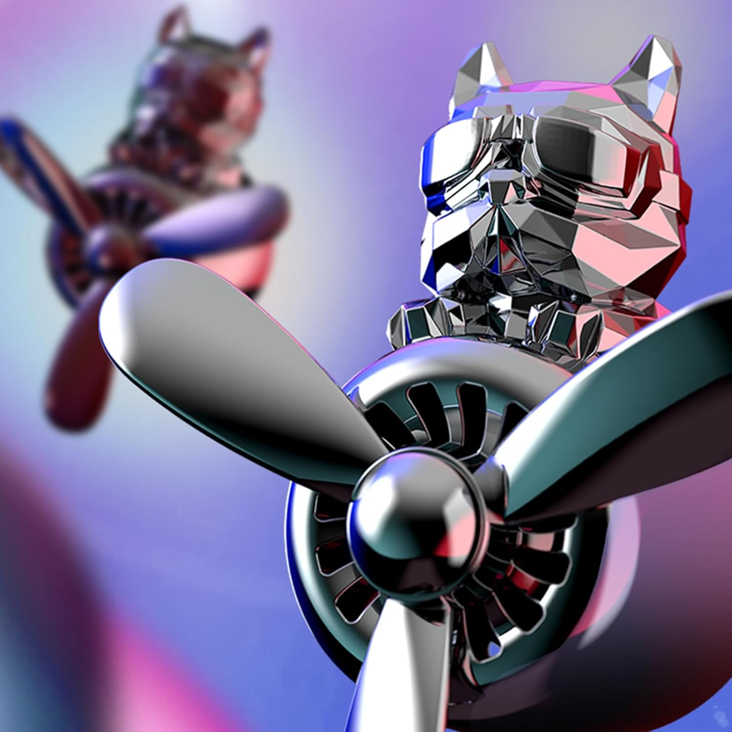 Car Air Fresheners Cute Pilot Dog, Car Vent Air Freshener Rotating Propeller Automotive Air Outlet Fan Creative Car Diffuser, Car Accessories Cute, Car Perfume Decoration image number 1