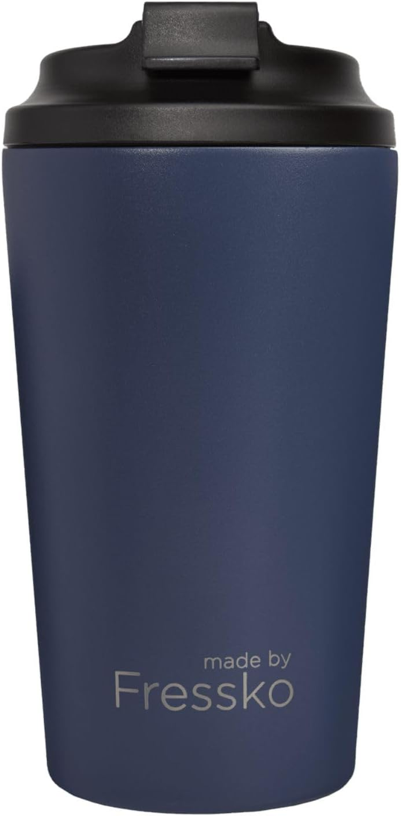 Made by Fressko Reusable Coffee Cup - Stainless Steel Insulated Mug - Leak Proof Travel Cup for Hot/Cold Drinks - 3 Hr Heat Retention - Fits Car Holders & Coffee Machines - Denim - 16Oz 450Ml image number 2