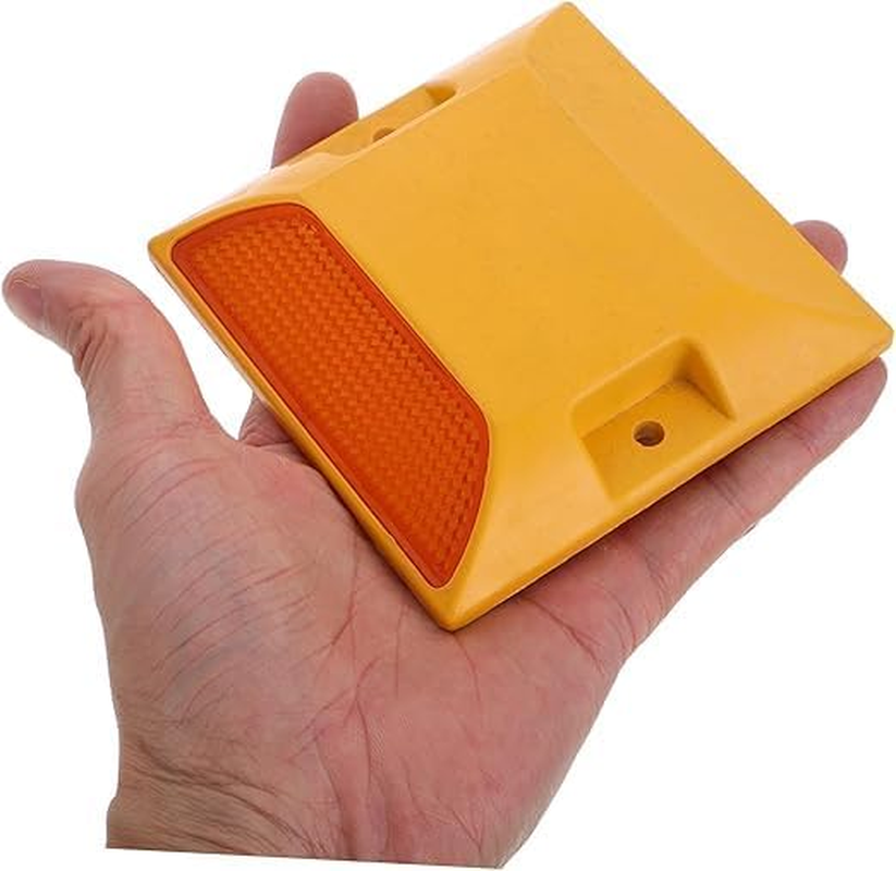 2Pcs Reflective Traffic Markers,Roadway Markings and Pavement Studs for Sidewalks, Pedestrian Crossings, and Street Safety