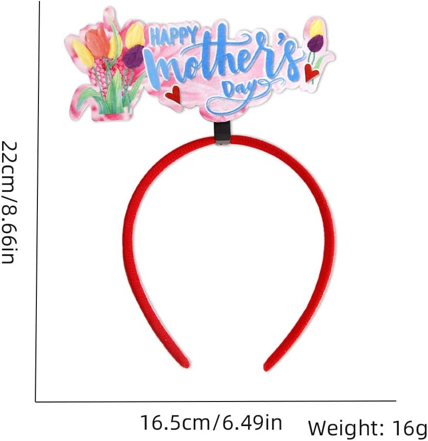 Vocoliday Happy Mother'S Day Headband, Mother'S Day, Heart Headband, Flower Hairband, Mother'S Day Hair Accessories for Birthday, Mother'S Day, Valentine'S Day, Costume, Party Decoration, Pack of 6 image number 5