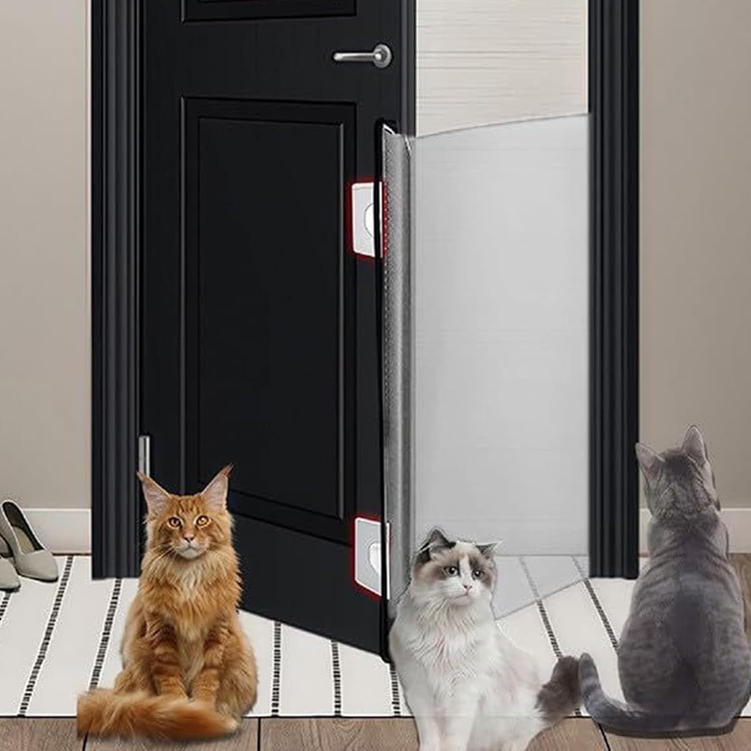 Tuxuseo Pet Gate, Retractable Dog Gate - Adjustable No Drilling Pet Accessories for Indoor Outdoor Stairs Hallway Doors image number 3