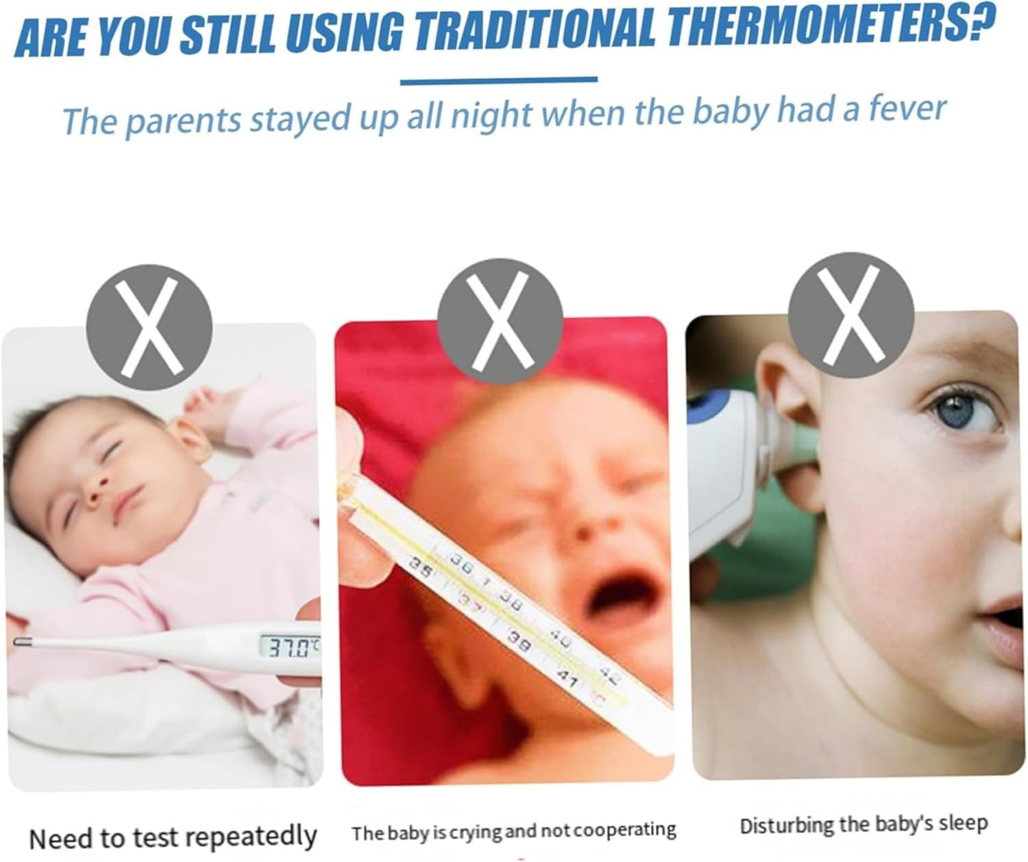 Temperature Strips, 8 Stick-On Fever Indicators Kids Cartoon Stickers Temperature Fever Patches, 10 Quick Check Thermometer Strips, Reusable Portable Forehead Thermometer for Home School Travel image number 4