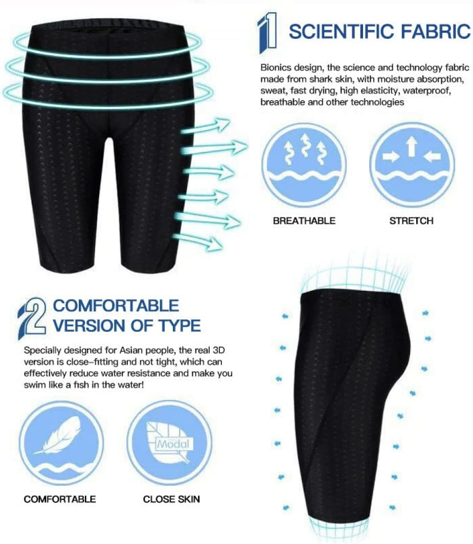 Boys' Swim Jammers - Youth Competitive Swim Racing Team Swimming Shorts Swimsuit Trunks Bathing Suit Chlorine Resistant Quick Dry Waterproof UPF 50+ image number 3