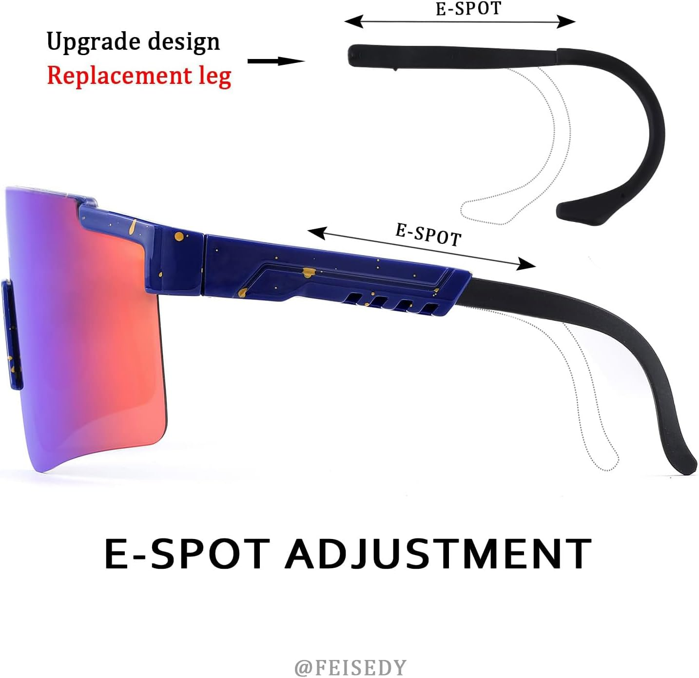 FEISEDY Sports Sunglasses for Women Men, UV400 Protection Outdoor Cycling Running Biking Sports Goggles image number 1