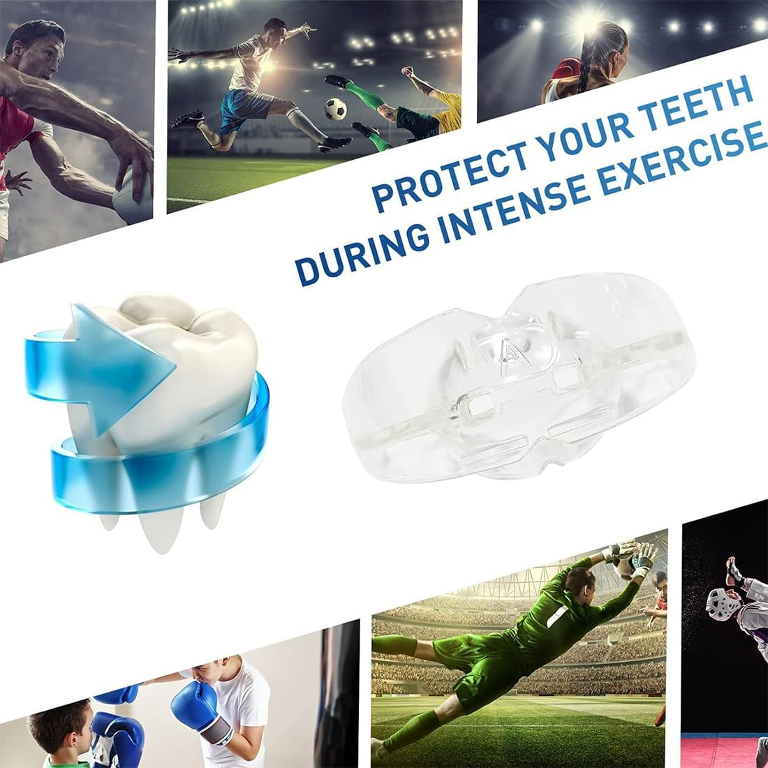 Pack of 3 Sports Mouth Guards, Sports Mouth Guards for Rugby, Boxing, Martial Arts, Hockey, MMA, Taekwondo and More, Adult