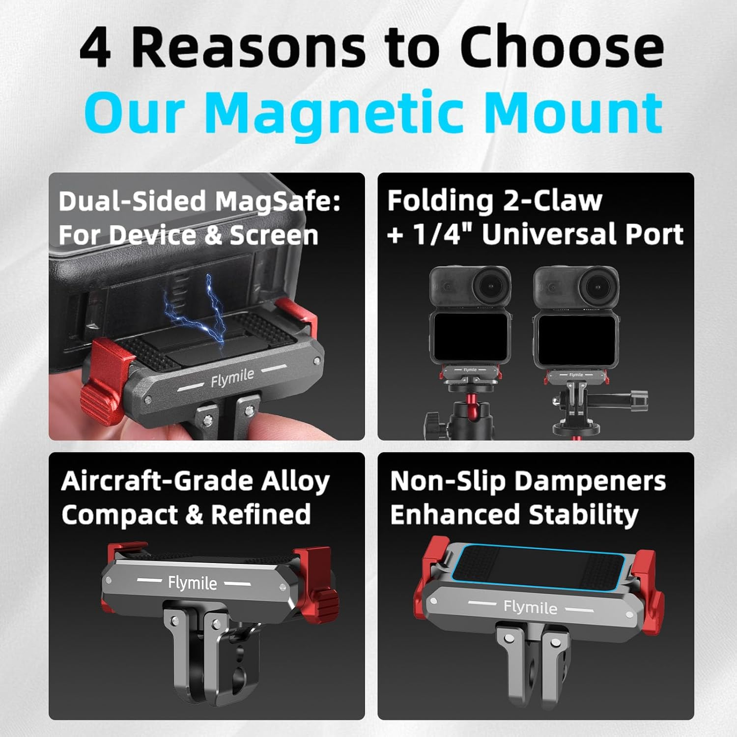 BRDRC Quick Release Mount for DJI Nano, Aluminum Alloy Magnetic Expansion Adapter with Go Pro & 1/4 Inch Screw Adapter for DJI Osmo Nano Accessories image number 2