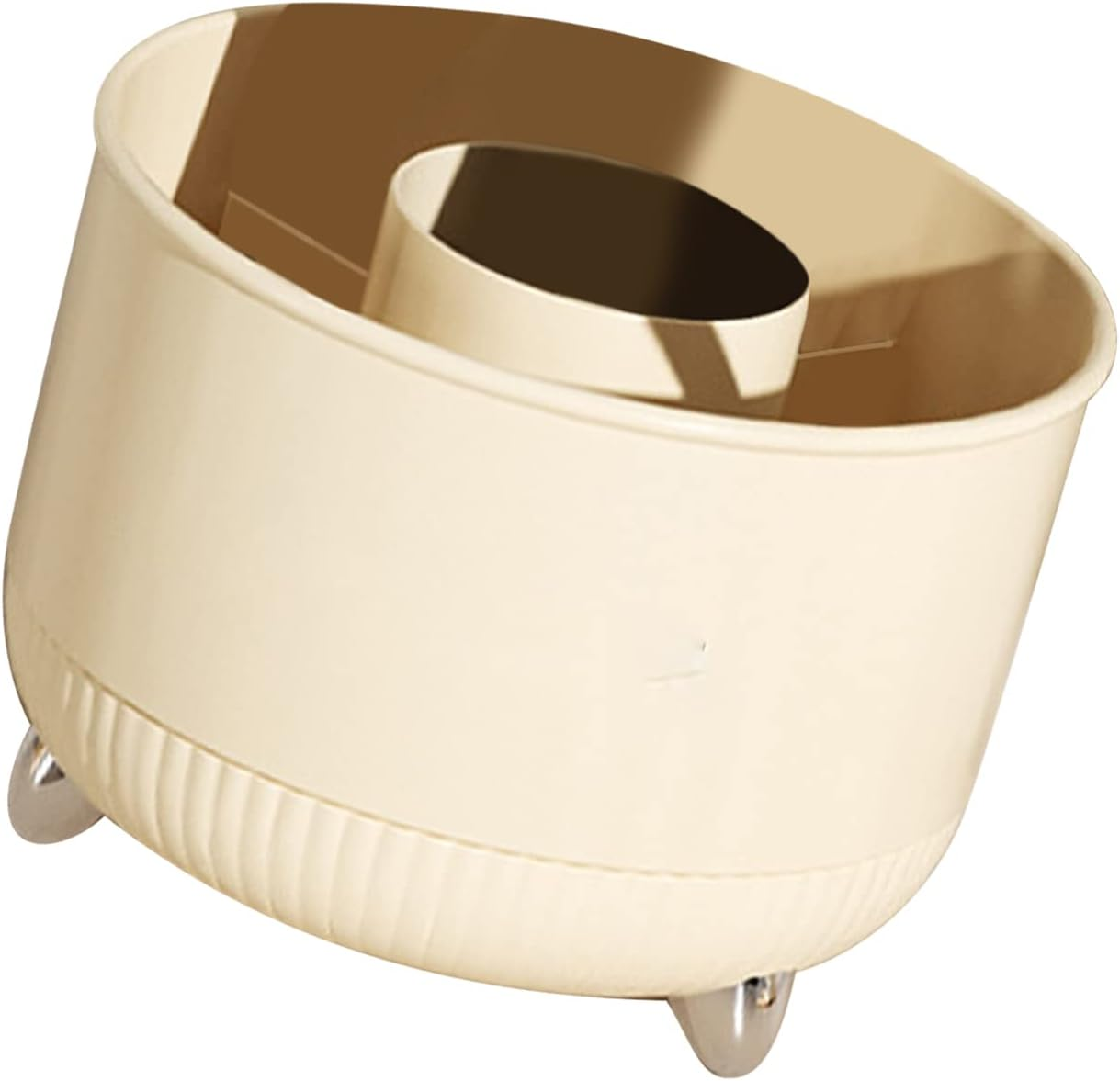 Jeffergarden Makeup Brush Holder White Makeup Brush Organizer Holder Organizer Cosmetic Storage Display Case 360 Degrees Rotating for Eyebrow Pencils Lipsticks (5 Grids) image number 6