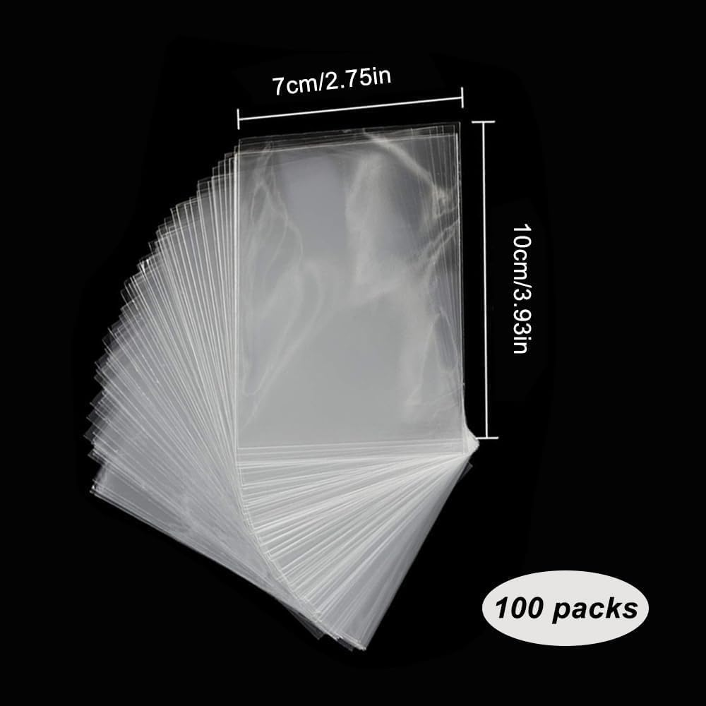 100 Pcs Clear Cellophane Bags,Plastic Gift Bags Clear Cellophane Treat Bags,For Party Favor Packaging image number 1