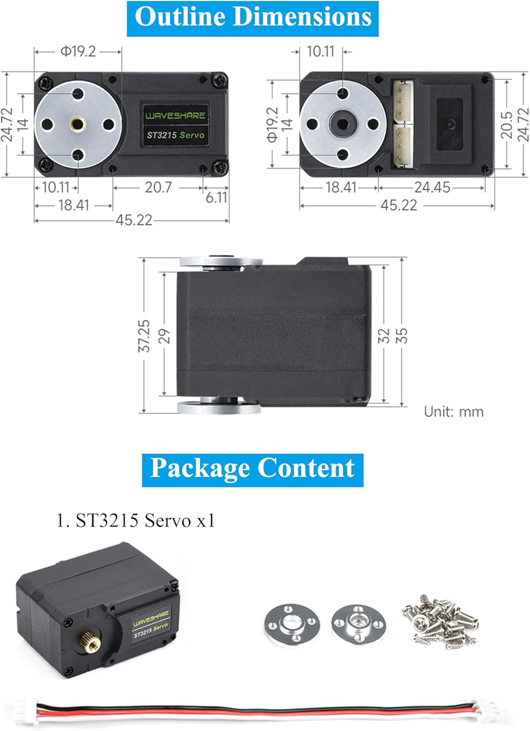 30Kg.Cm@12V Serial Bus Servo High Precision and Torque, with Programmable 360 Degrees Magnetic Encoder, 6~12.6 V, for Quadruped Robots, Hexapod Walkers, Robotic Arms and Other Robotic Projects image number 2