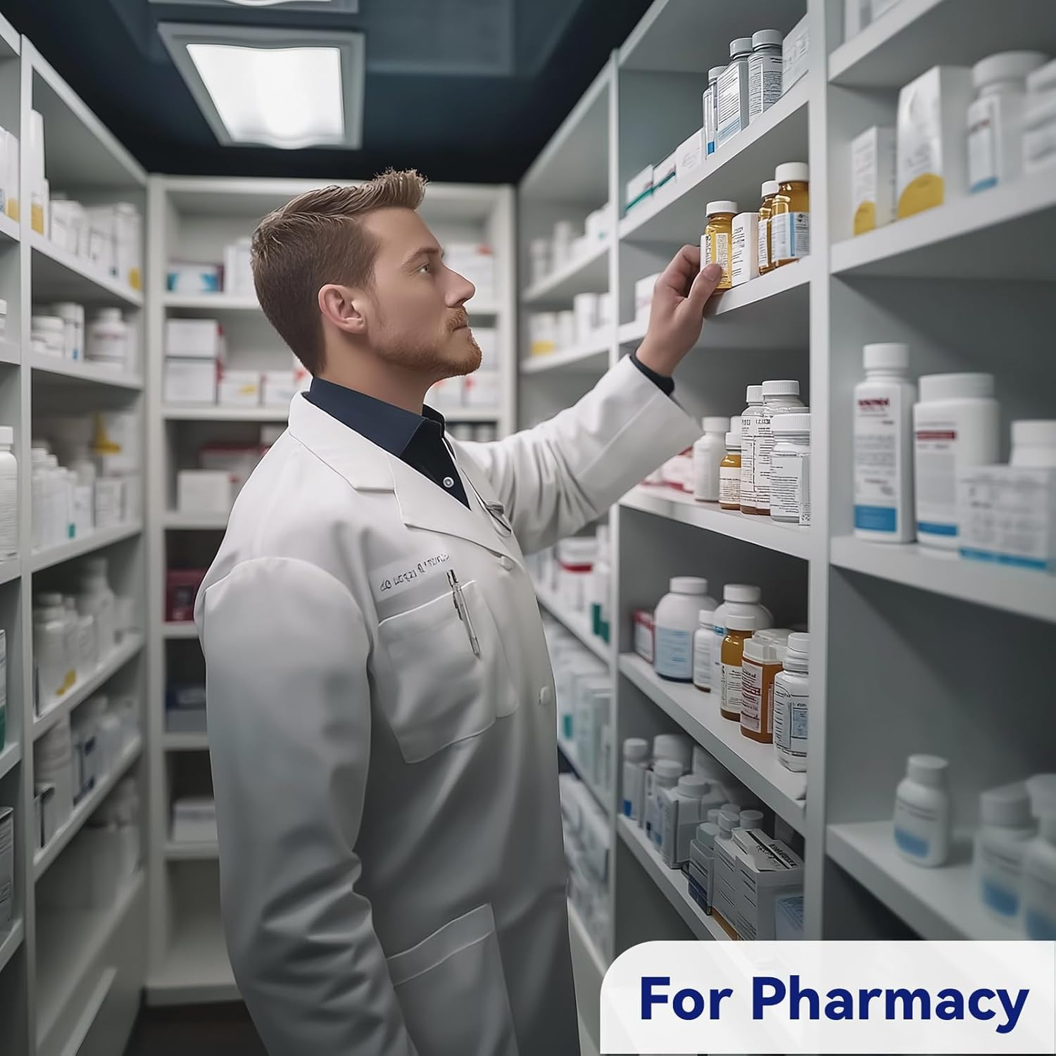 Right Hand Pill Counting Tray with Spatula (Blue - L Shape) image number 6