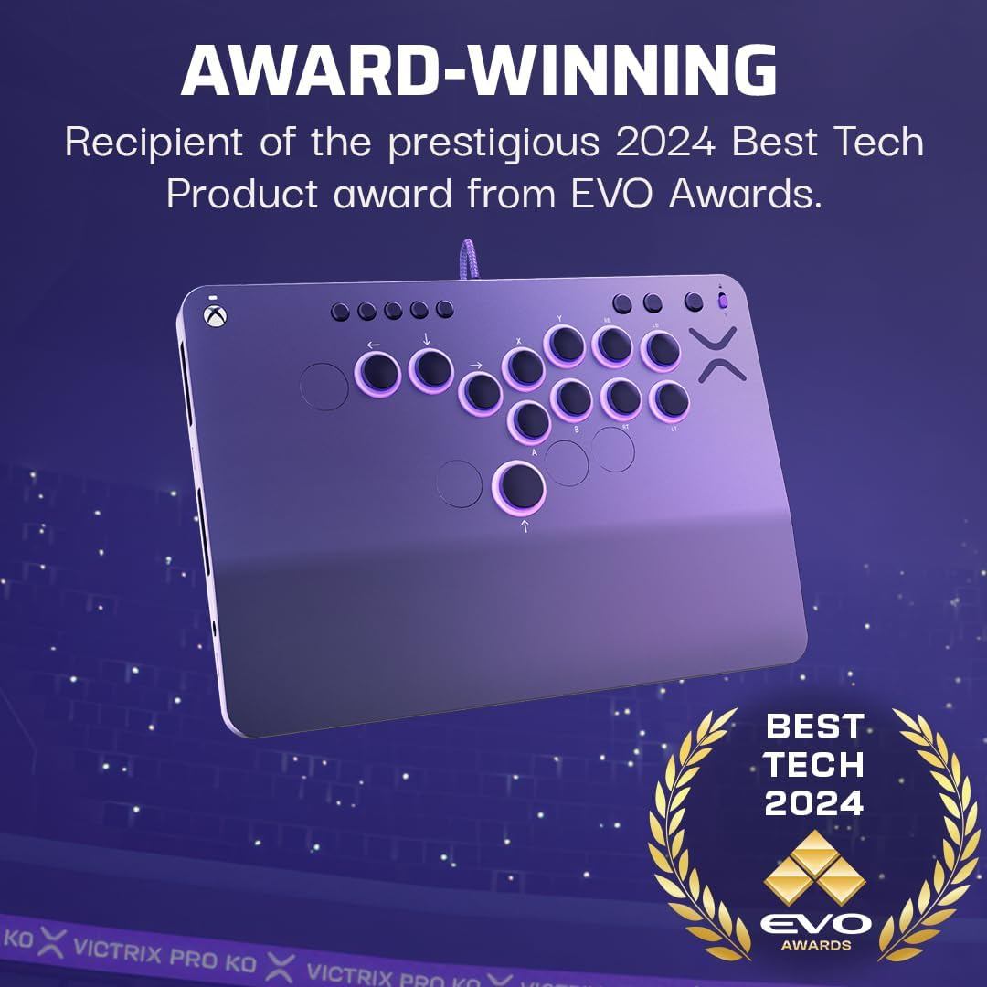 Turtle Beach Victrix Pro KO Leverless All Button Fight Stick, Officially Licensed for Xbox Series X|S, Xbox One, Windows 10/11 PC, Customizable Esports Tournament Ready Controller, Gray image number 3