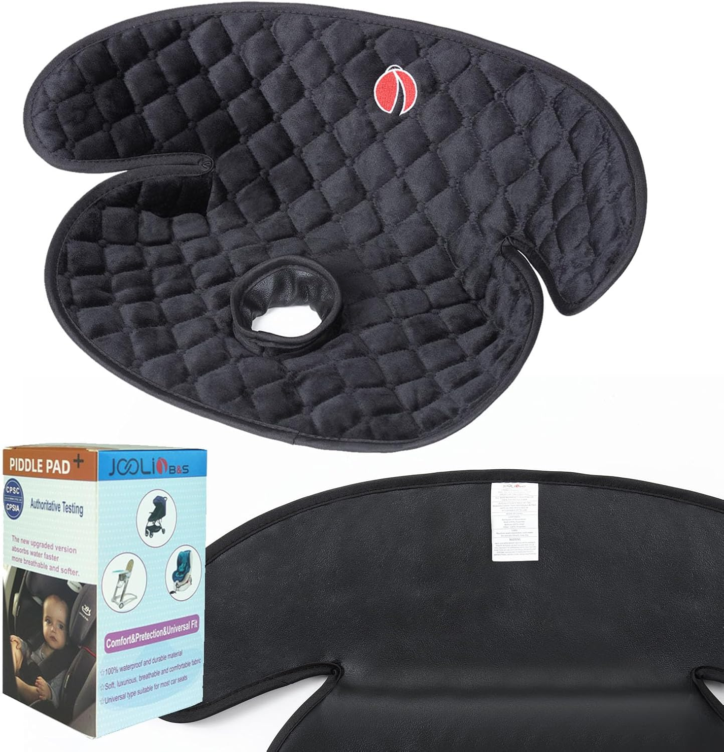 Baby Piddle Pad Car Seat Liner,Potty Training Car Seat Protector with Waterproof Liner for Child Safety Car Seat Stroller and Dinner Chair,Machine Wash and Dry（Rhom-Black） image number 4