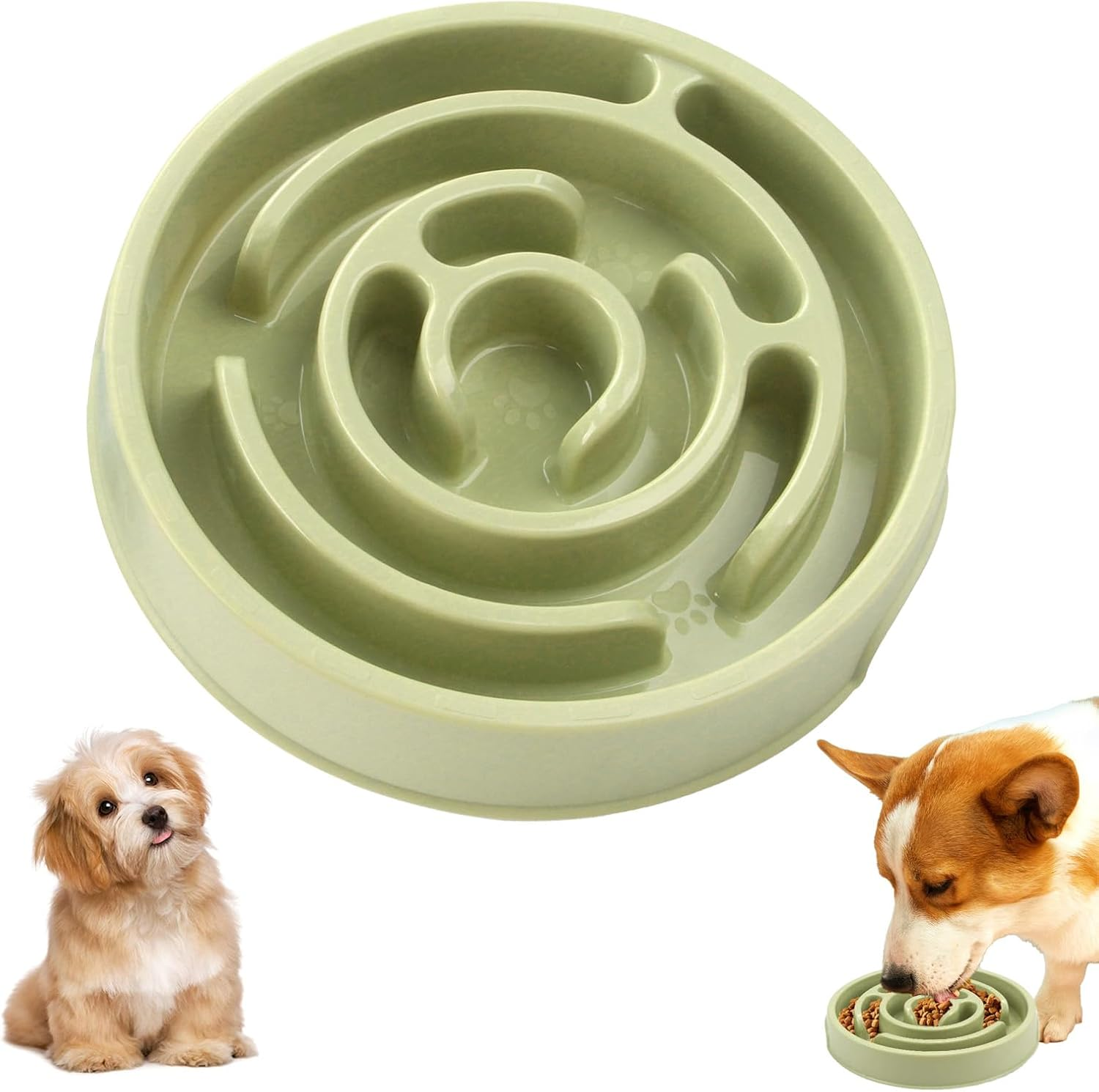 Slow Feeder Dog Bowl with Suction Cups - Anti-Slip Base Silicone Slow Feeder Dog Bowls Reduces Boredom & Anxiety,Dog Bowl Perfect for Dogs of All Breeds (Green) image number 3