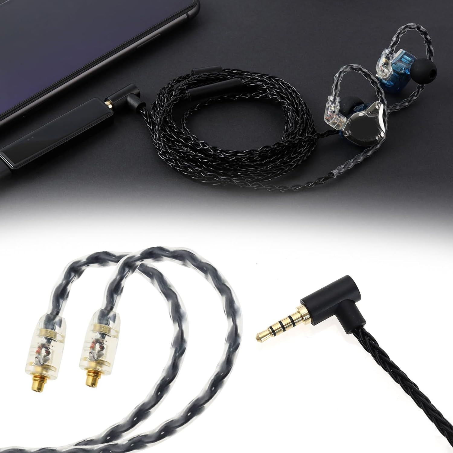 SG Store 1Pc 8-Core MMCX Balanced Cable 3.5Mm Headphones Cable Compatible with Shure SE215 SE535 SE846 3.5Mm Upgrade Headphones Cable image number 5