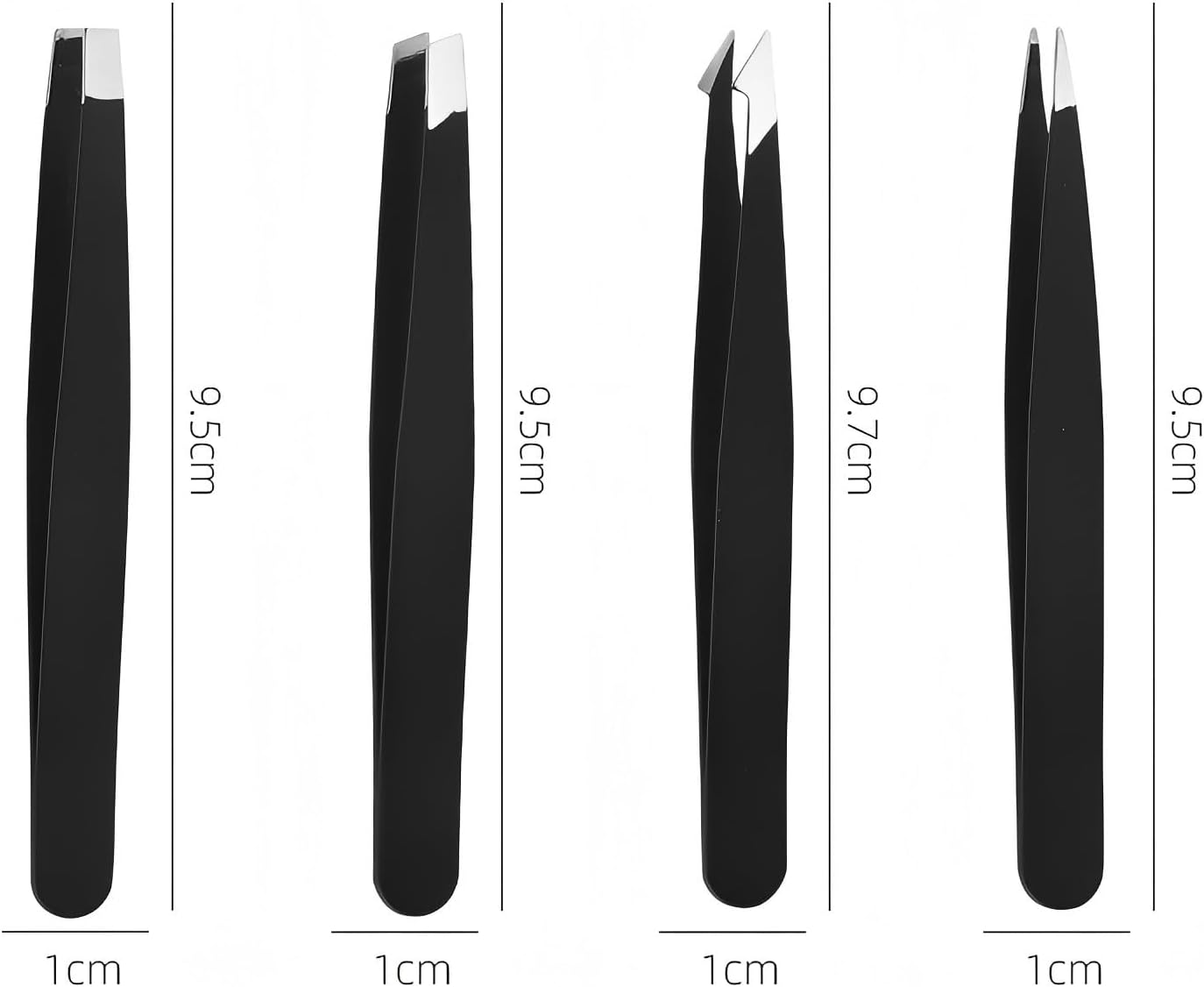 HIGHROCK 5Pcs Eyebrow Tweezers Set, Stainless Steel Slant and Pointed Tips, Small Scissors， Precision Hair Removal Tools image number 2