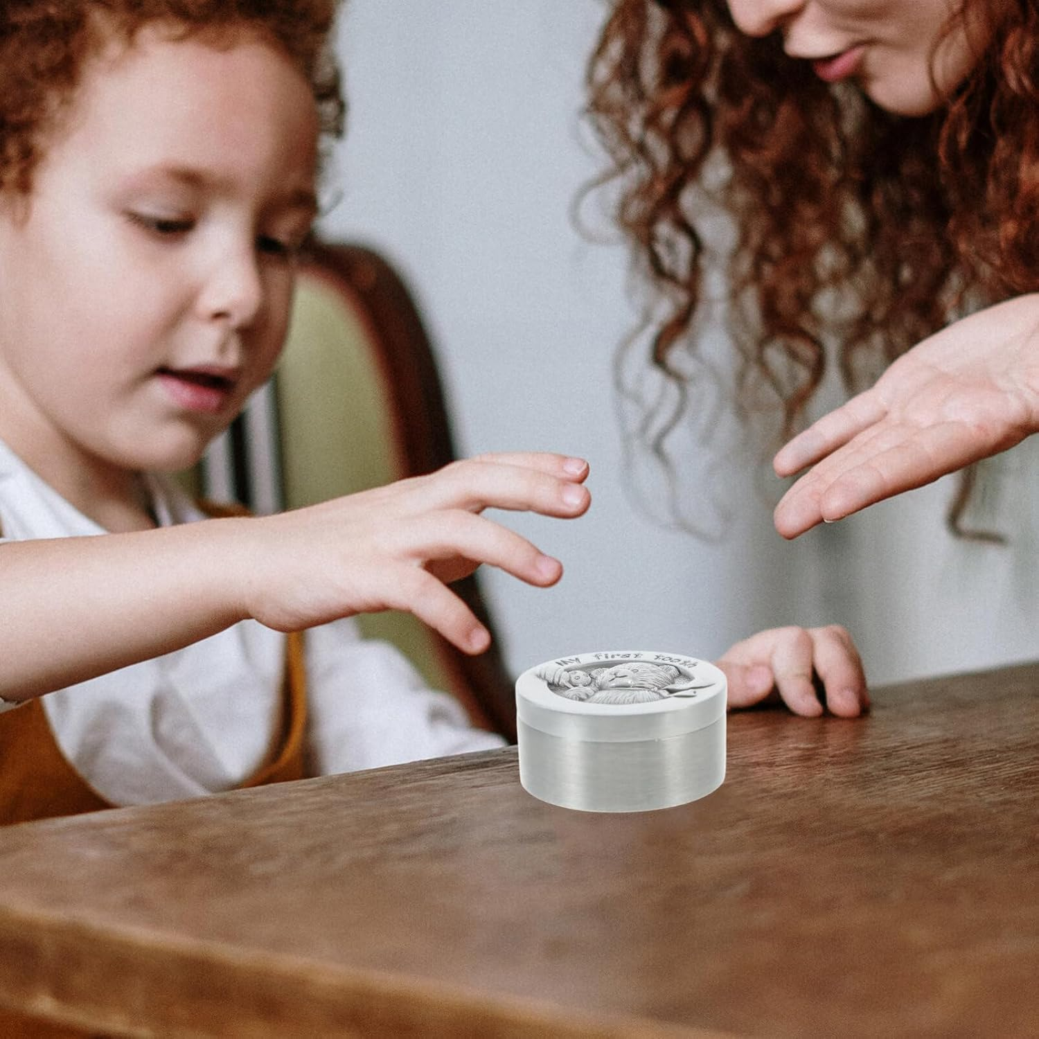 JOINPAYA Metal Baby Tooth Box Tooth Fairy Box First Tooth Saver Case Storage Container for Lost Teeth Children Newborn Birthday Baby Shower image number 6