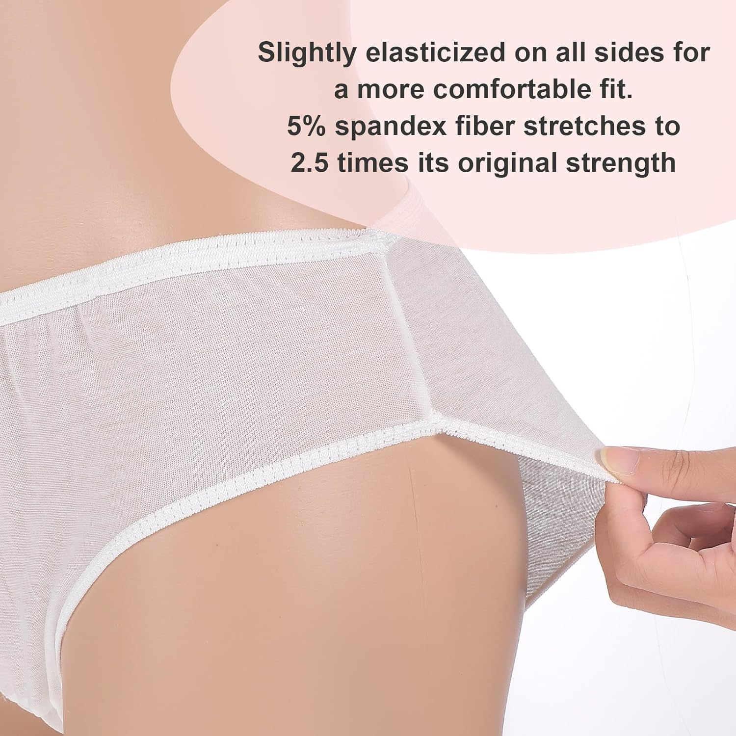 40 Pack Women'S Disposable Underwear Polyester Cotton Ladies Briefs Panties Women for Travel Hospital Postpartum (XL Size) White