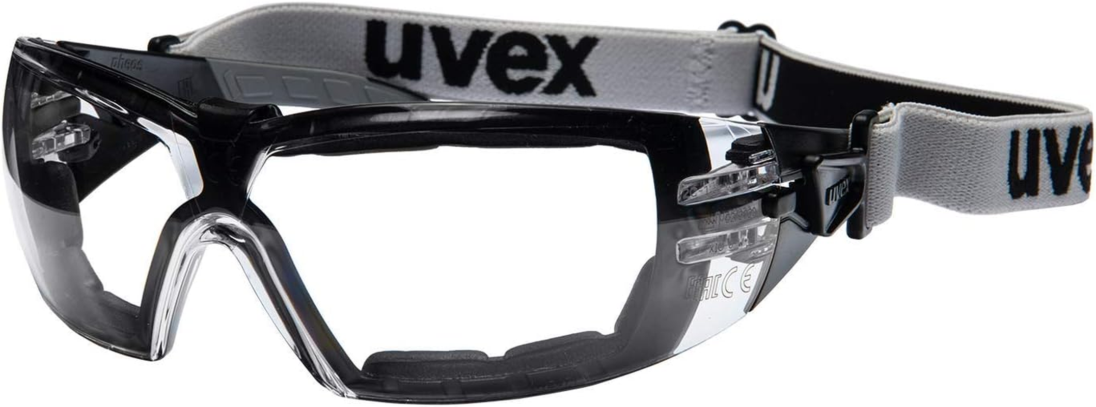 Uvex Pheos Guard Supravision Extreme Safety Glasses Transparent/Black/Grey Pack of 10 image number 2