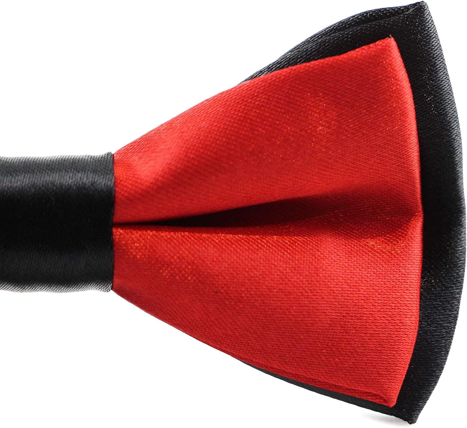 Boys Red Orange Two Tone Layer Bow Tie Black, Red Orange