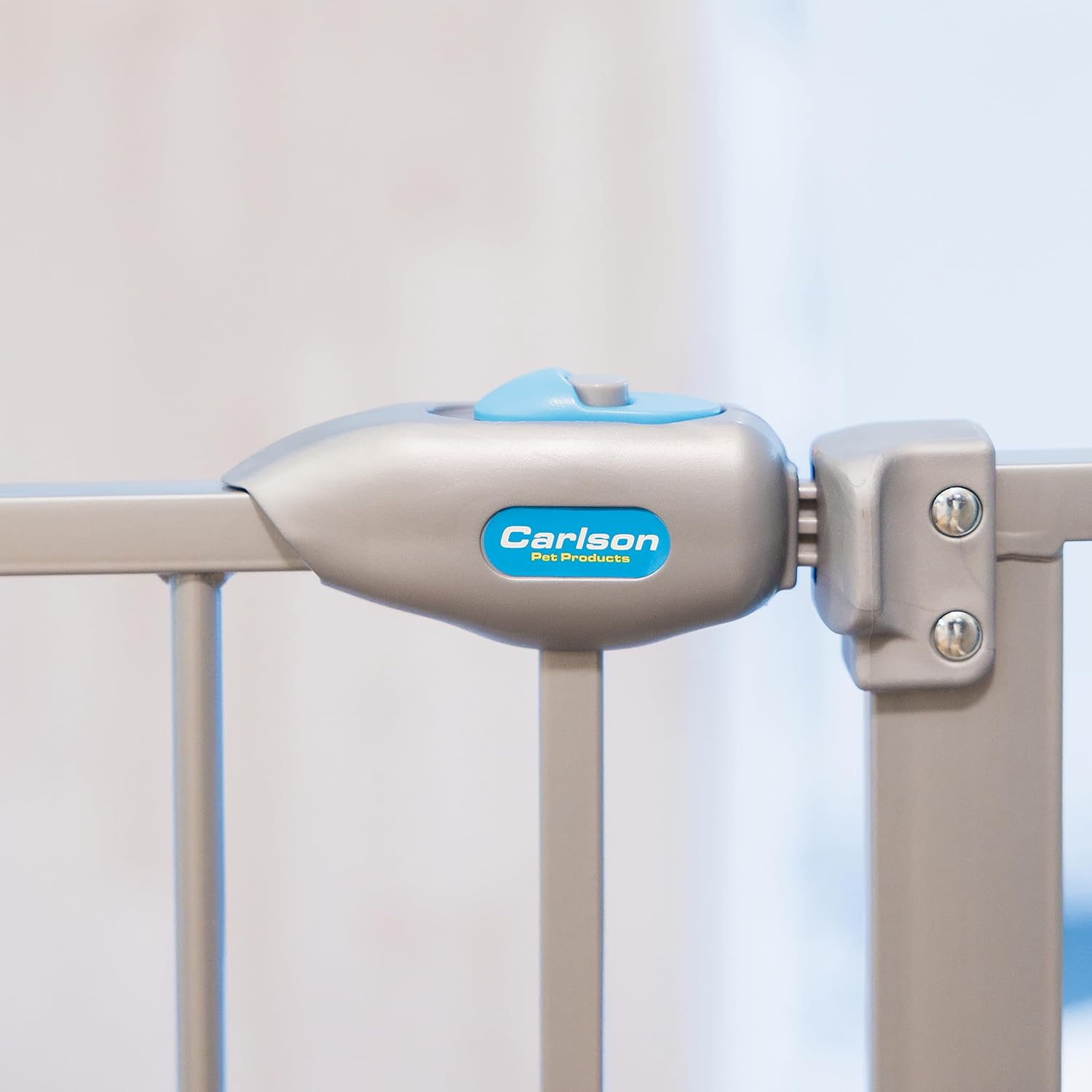 Carlson Extra Tall Walk through Pet Gate with Small Pet Door, Includes 4-Inch Extension Kit, 4 Pack Pressure Mount Kit and 4 Pack Wall Mount Kit, Platinum, Gray image number 5