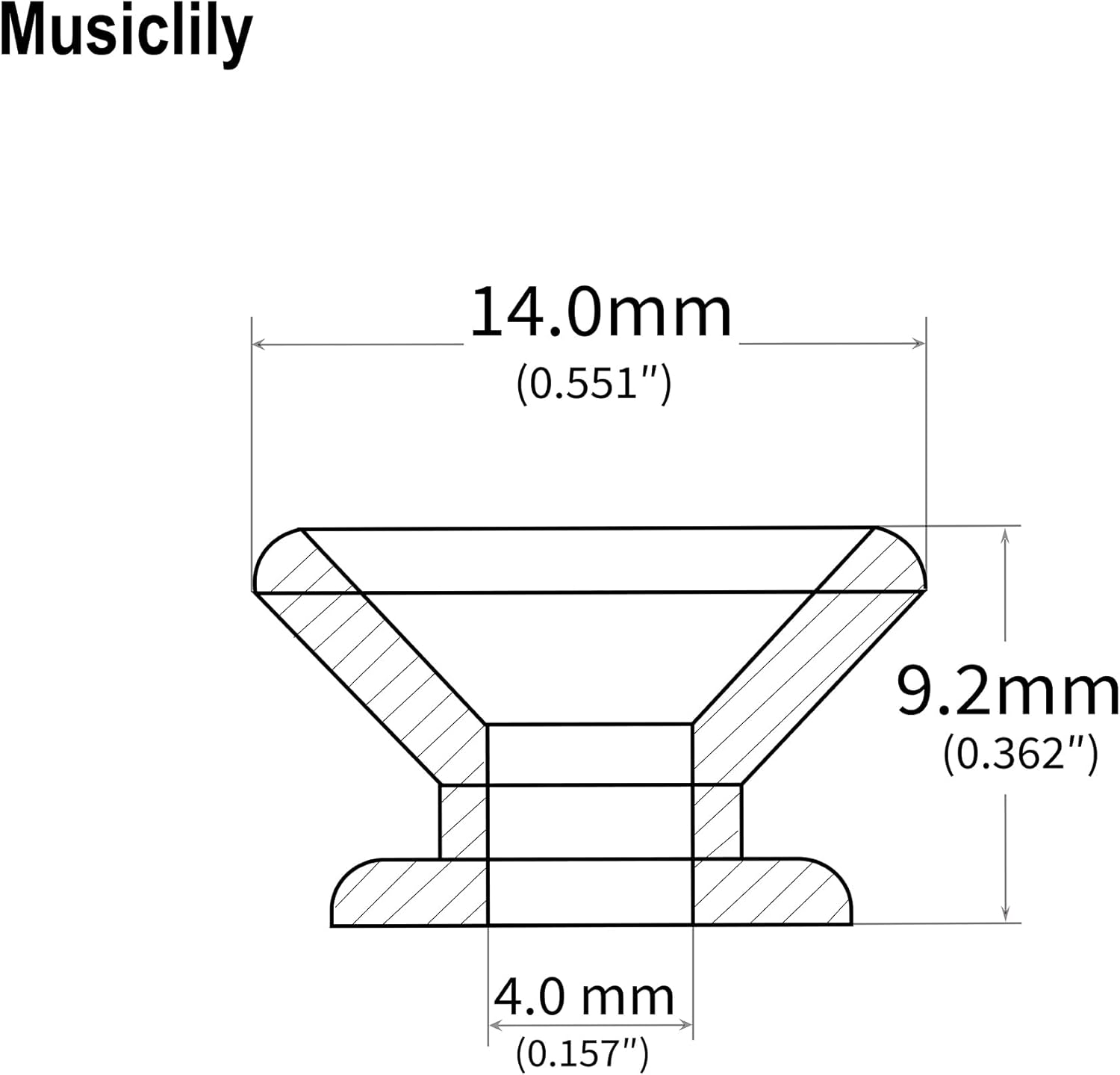 Musiclily Guitar Metal Medium Strap Buttons,Chrome (2 Pieces) - Chrome image number 4