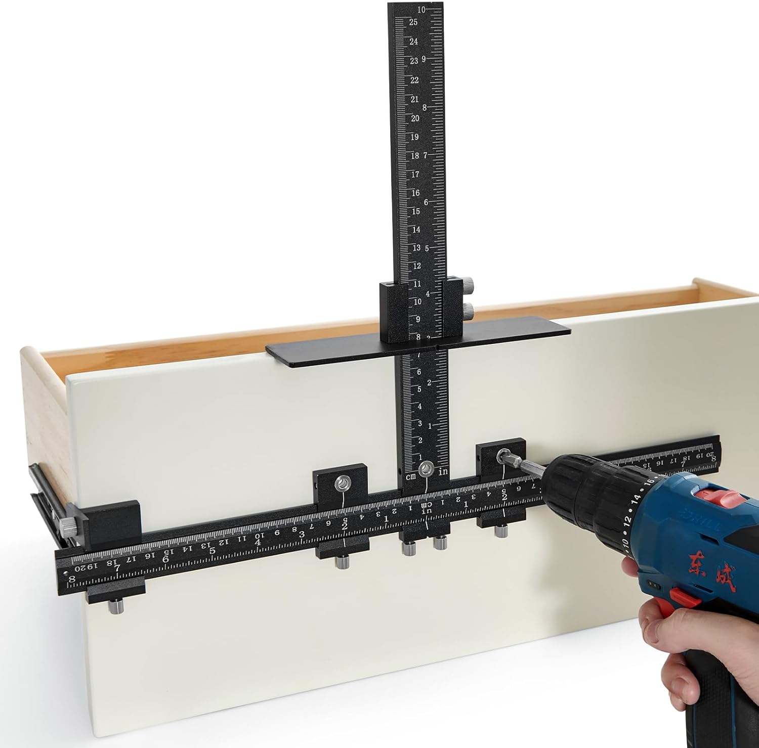 VEVOR Cabinet Hardware Jig, Aluminum Alloy Cabinet Handle Jig with Center Punch, Adjustable Cabinet Hardware Template Tool, for Installation of Door Drawer Front Knobs Handles and Pulls image number 5