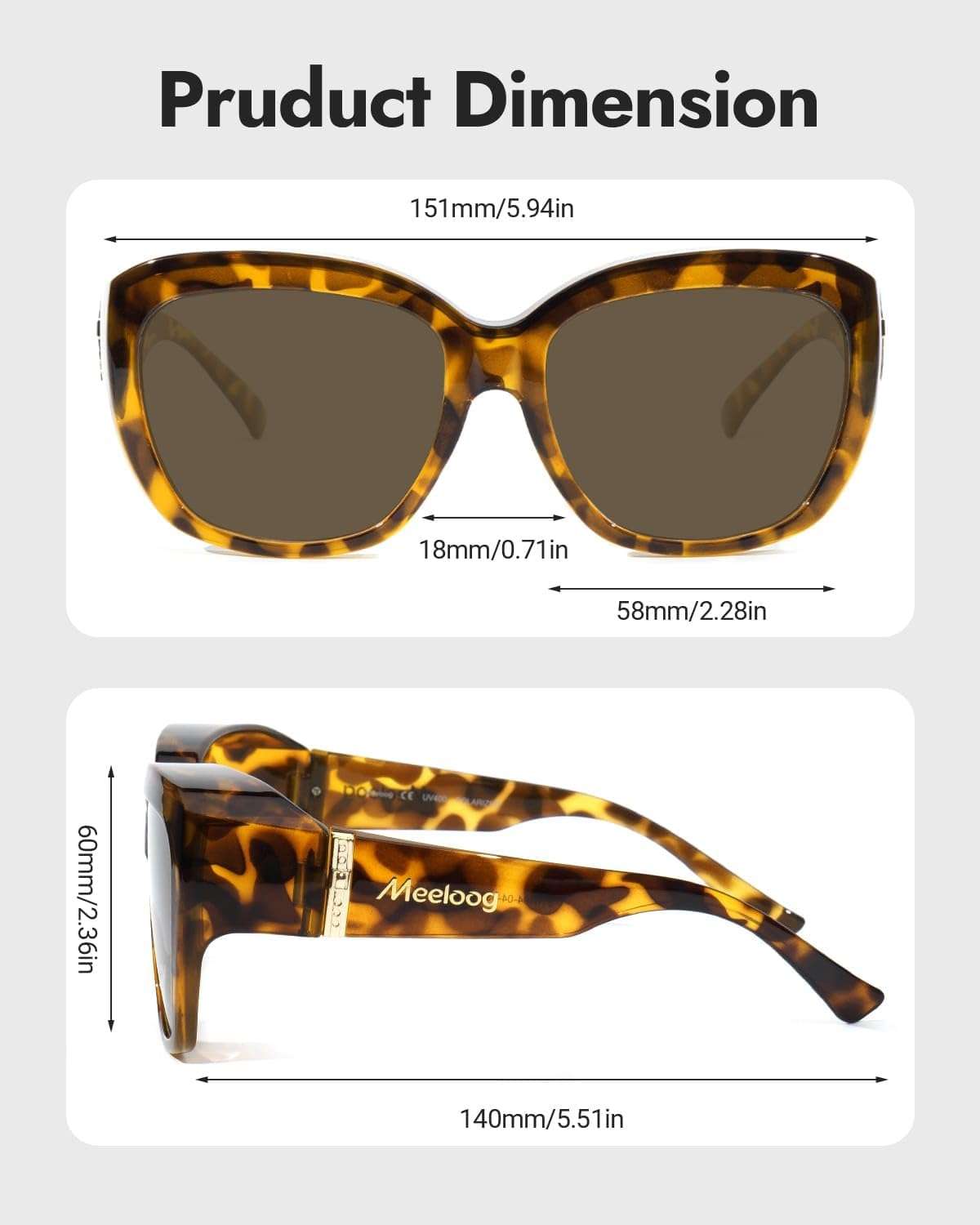 Meeloog Fit over Glasses Sunglasses for Women Oversized Polarized Sunglasses over Glasses Driving Sun Shades MST6494 image number 5