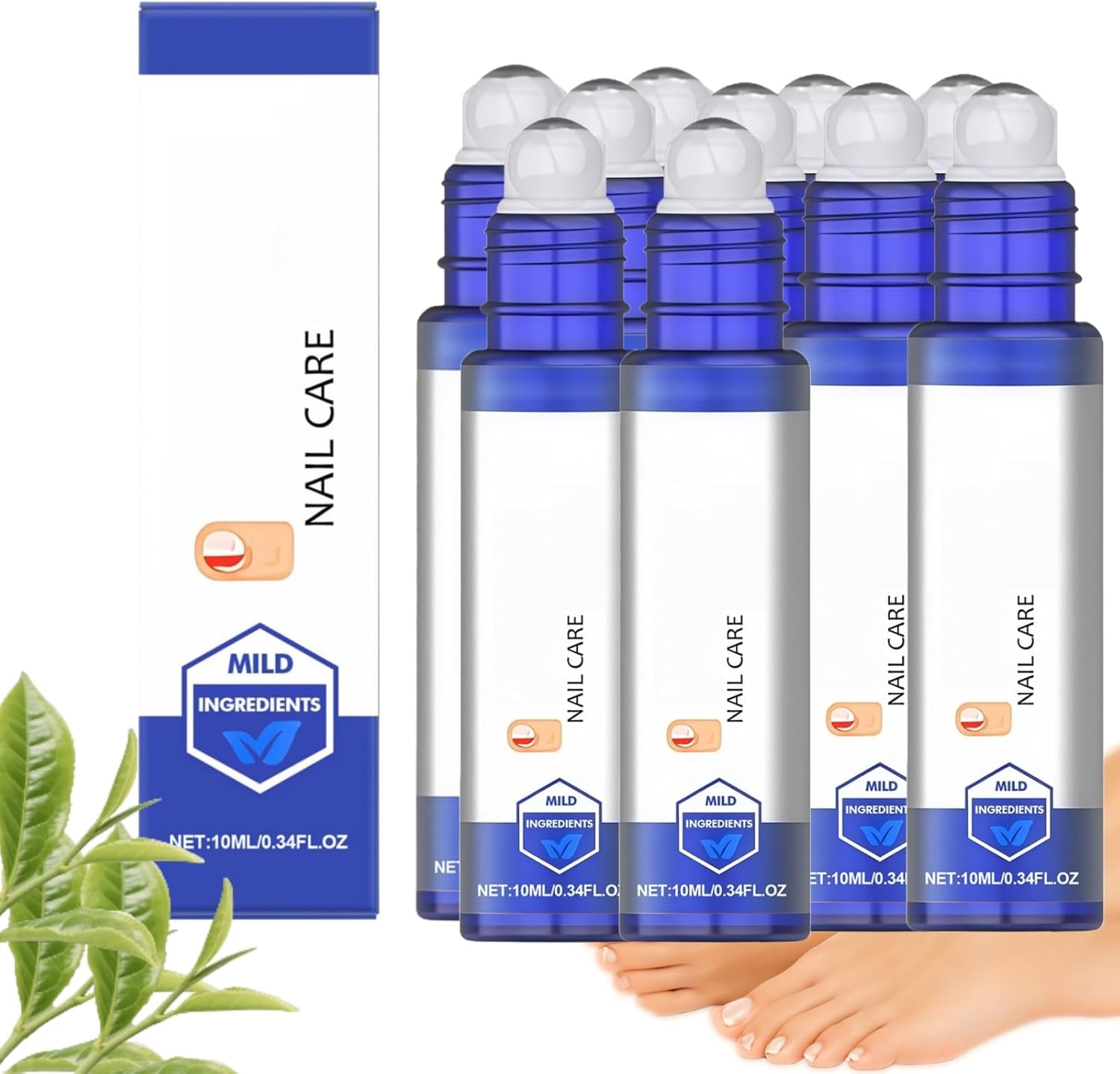 Tea Tree Nail Care Solution, Softener for Thick Toenails,Strengthener for Damaged& Weak Nails, 8-Hour Night Renewal for Toenail & Fingernail, Fast-Drying Formulation & Easy to Use (2)