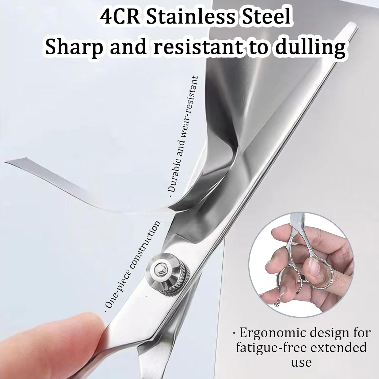 High-Quality 6.7-Inch Professional Hair Cutting Scissors/Shears, Durable 4CR Stainless Steel Hairdressing Shears with Fine Adjustment Screw &ndash; Suitable for Home Use, Salons, and Barbers for All Ages image number 6