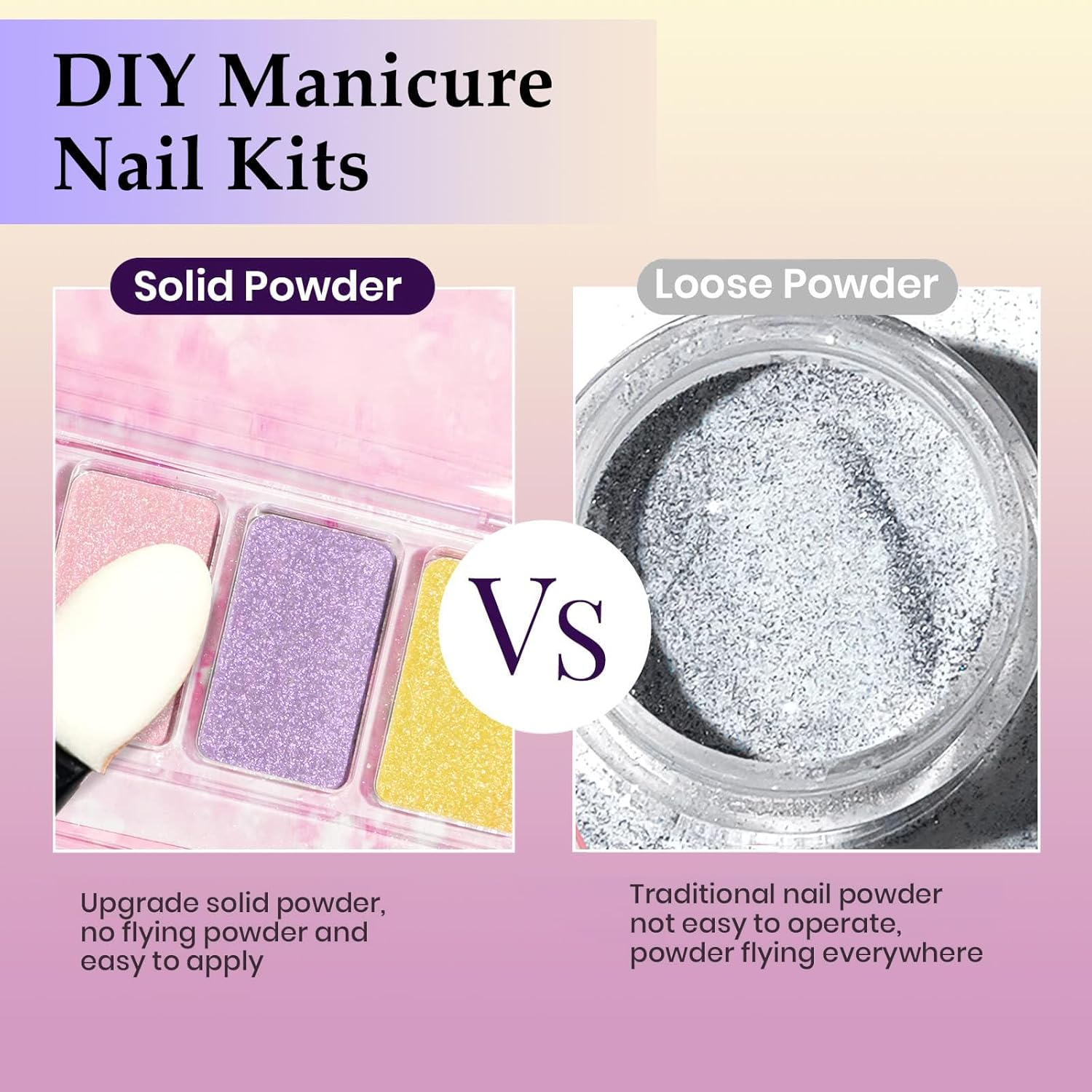 Lyvixora Chrome Nail Powder &ndash; Gold & Silver Iridescent Pearl Chrome Powder, Holographic Mermaid Glitter Pigment for Nails, Aurora Mirror Effect, 6 in 1 Set image number 4