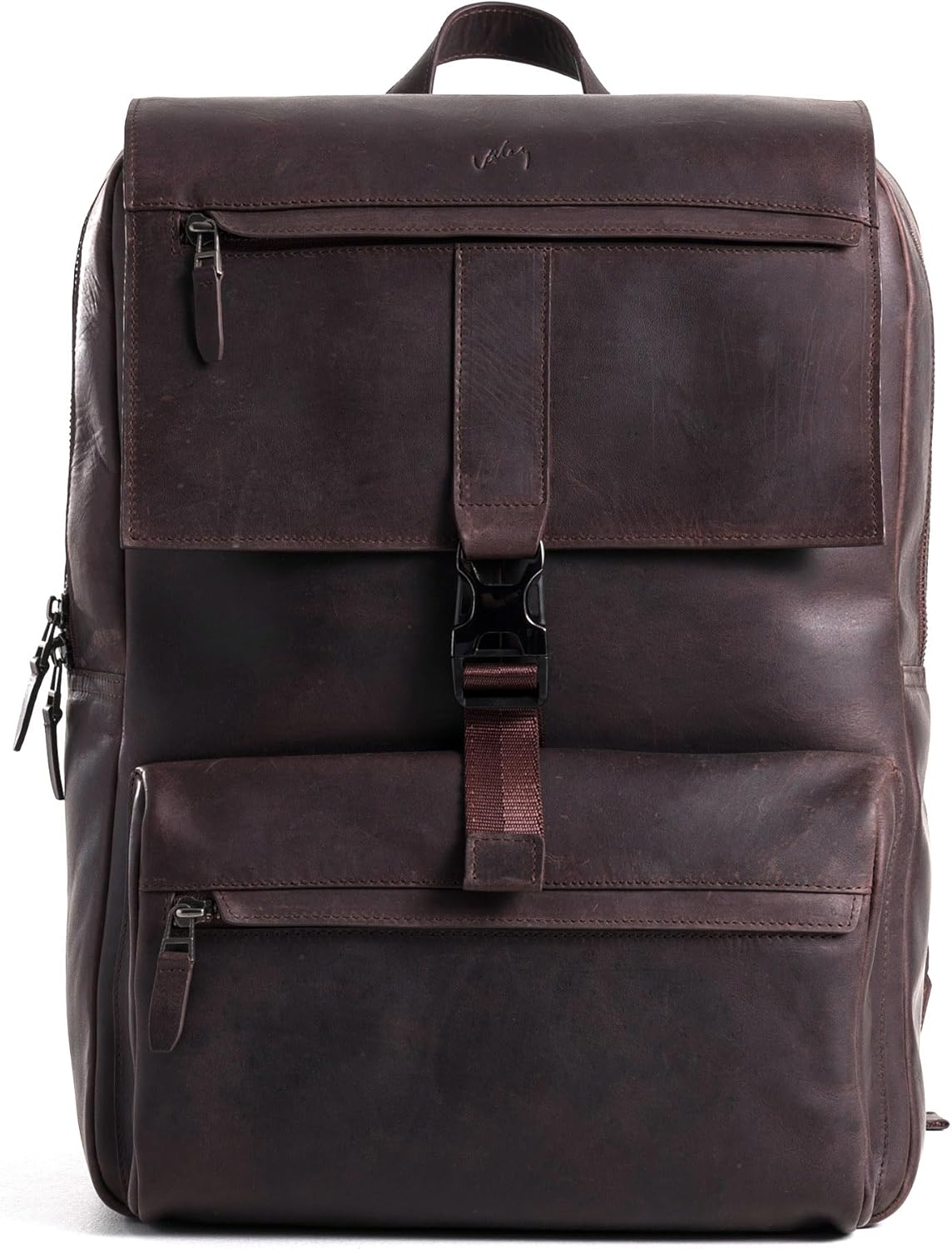 VELEZ Top Grain Leather Backpack for Men - 17" Laptop Bag for Work - Mens Computer Shoulder Bags Large Capacity