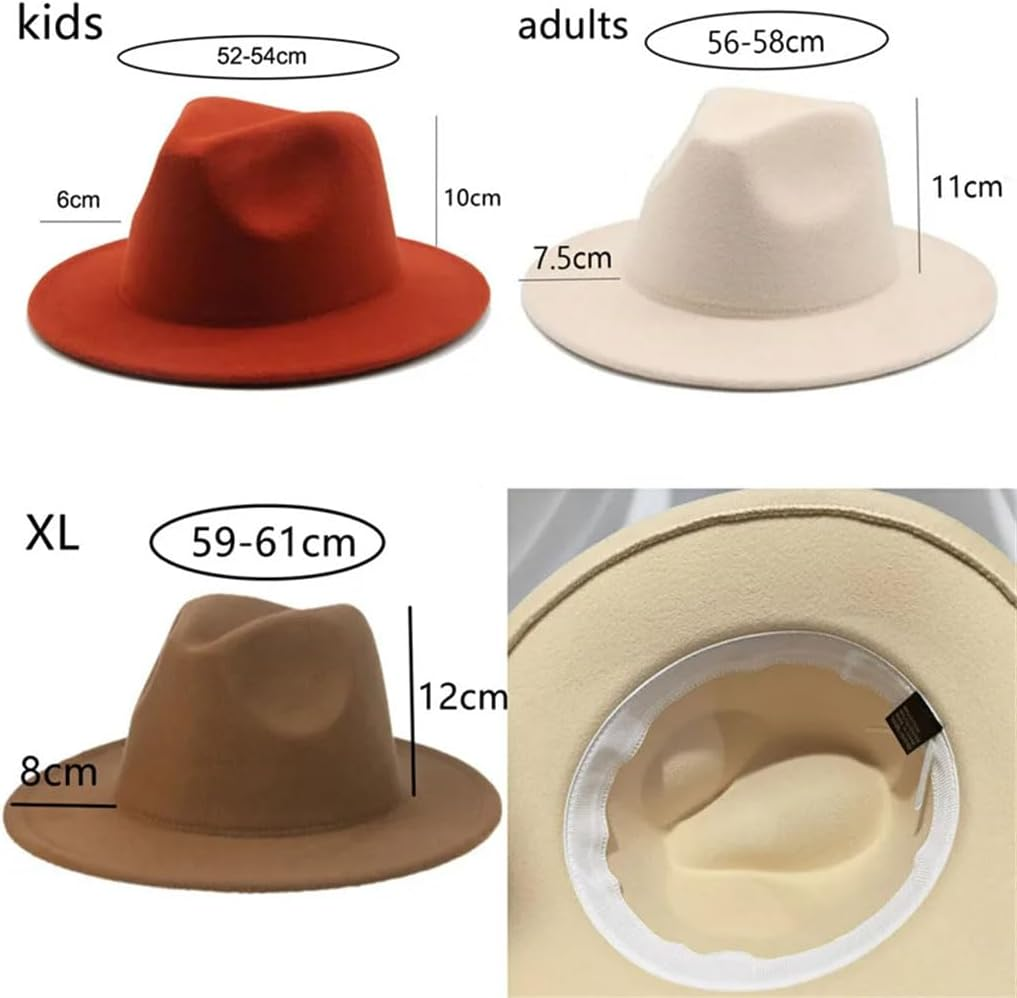 Fedora Hat Women Winter Men Hats for Women Formal Wedding Decorate Panama Cap Fedoras Purple 60-62Cm(Xl) image number 3