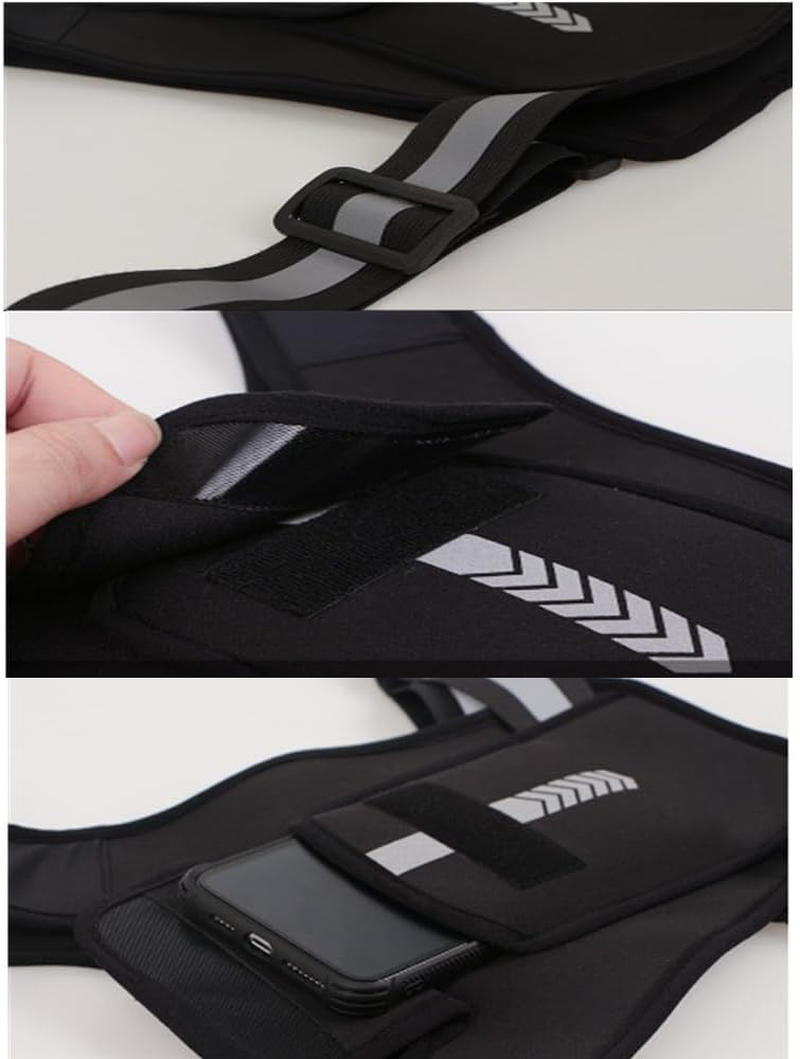 Loopunk Running Vest, Reflective Vest, Sports Chest Bag for Men, Water Resistant Chest Pack, Running Pack for Workout Gear with Key Pouch for Workout, Running and Cycling. image number 2