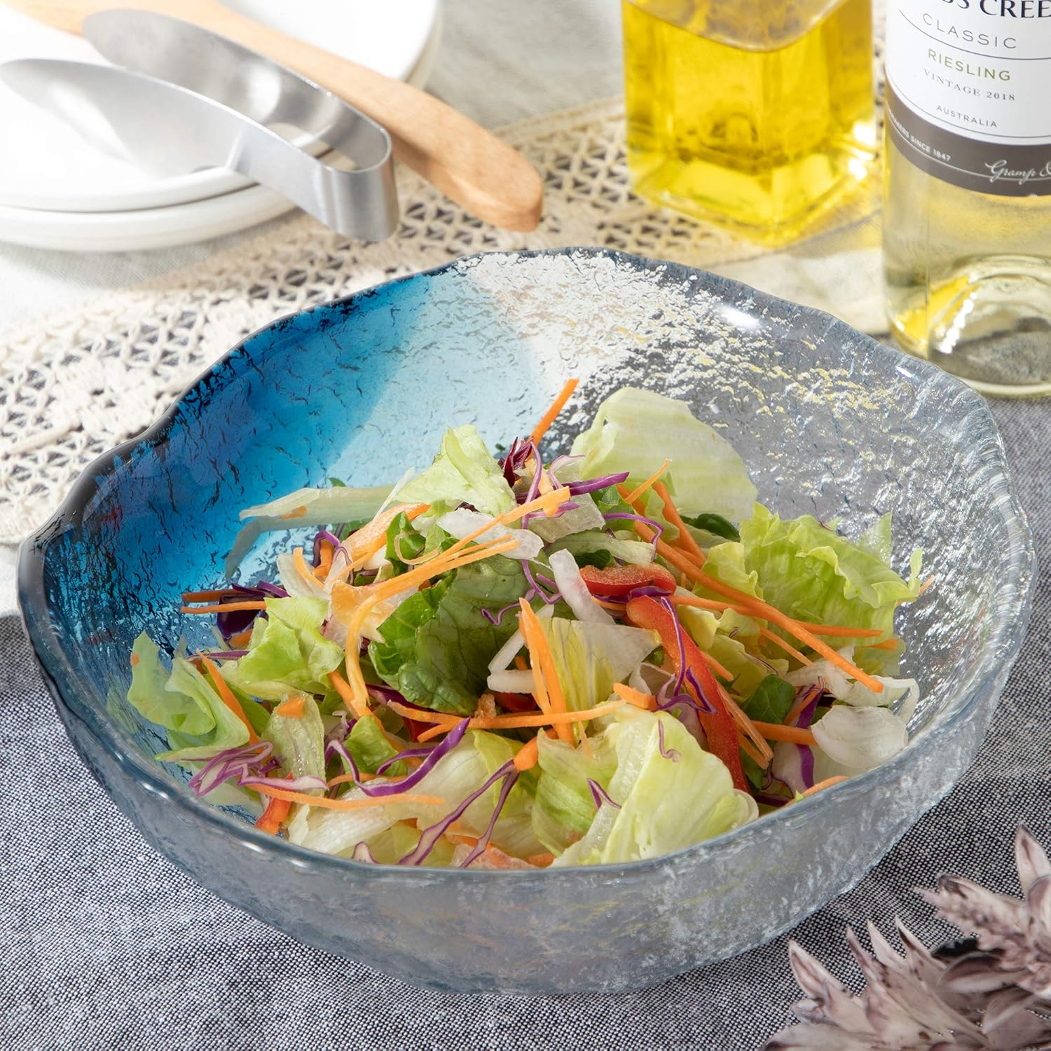 Toyo Sasaki Glass 41255SHB Large Bowl, Kiyodo, Made in Japan, Blue, Approx. Diameter 8.3 X 3.1 Inches (21 X 8 Cm) image number 4