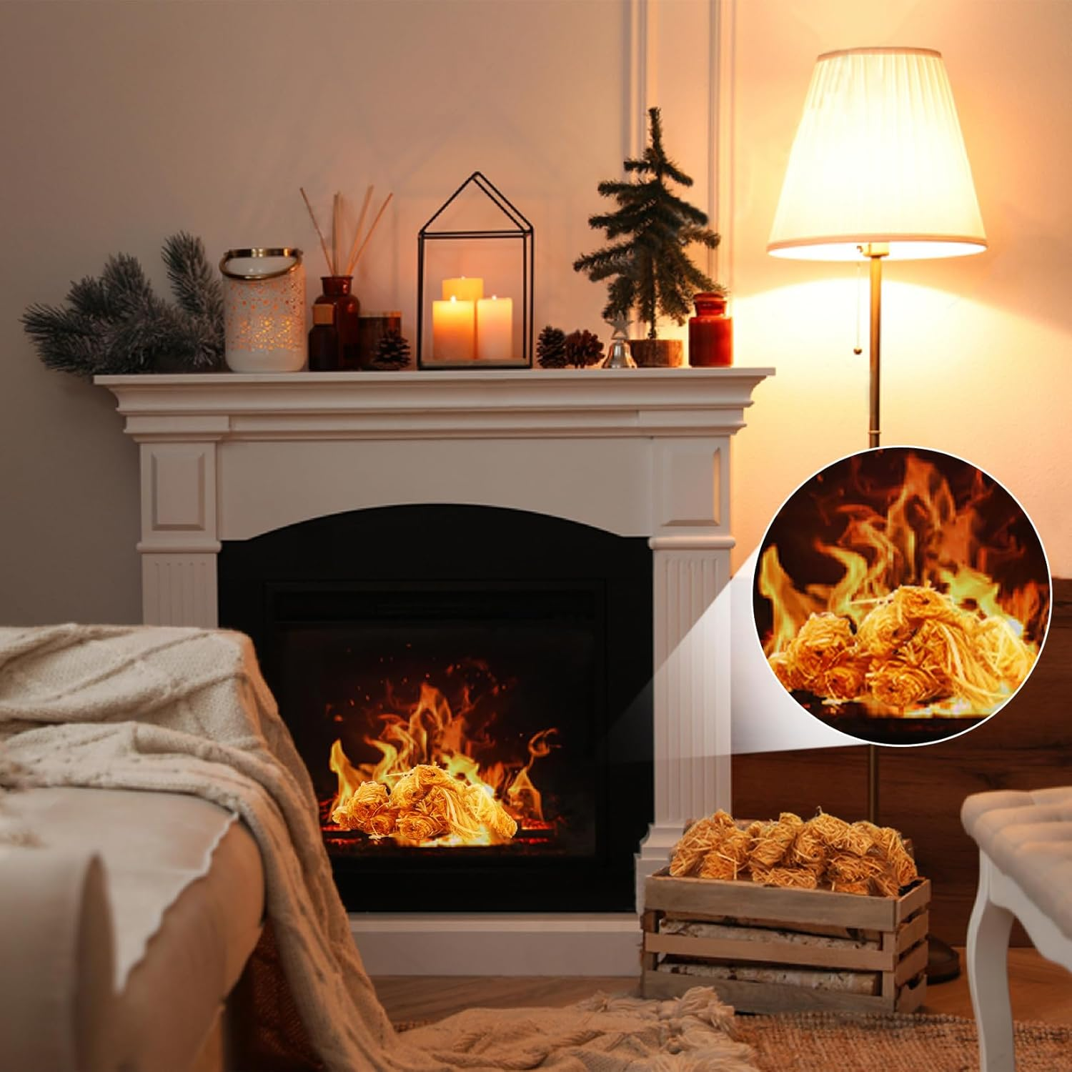 MAQIHAN 15PCS Quick Ignite Fire Starter - Fire Starter Rolls for BBQ Fireplace, Charcoal Starter for Indoor and Outdoor Use, Easily Light, Wax Wood Roll for Campfire, Chimney, Grill, Camping, Survival image number 3