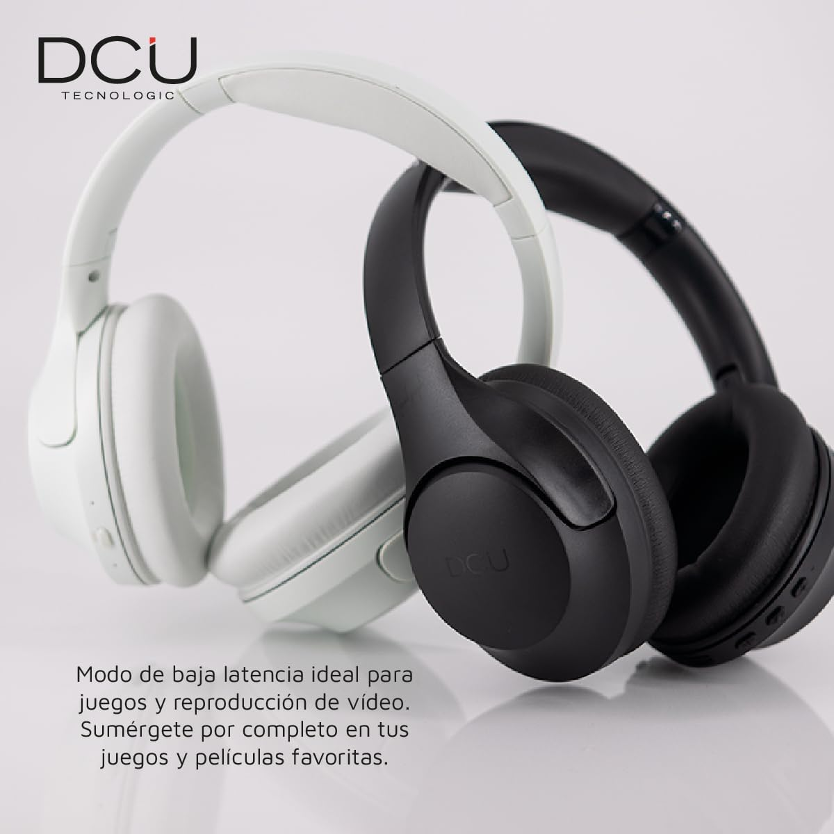 DCU TECNOLOGIC Wireless Bluetooth Headphones - 15 Hours of Use - USB-C Charging - Multifunctional Headphones with Foldable Headband - Black image number 1