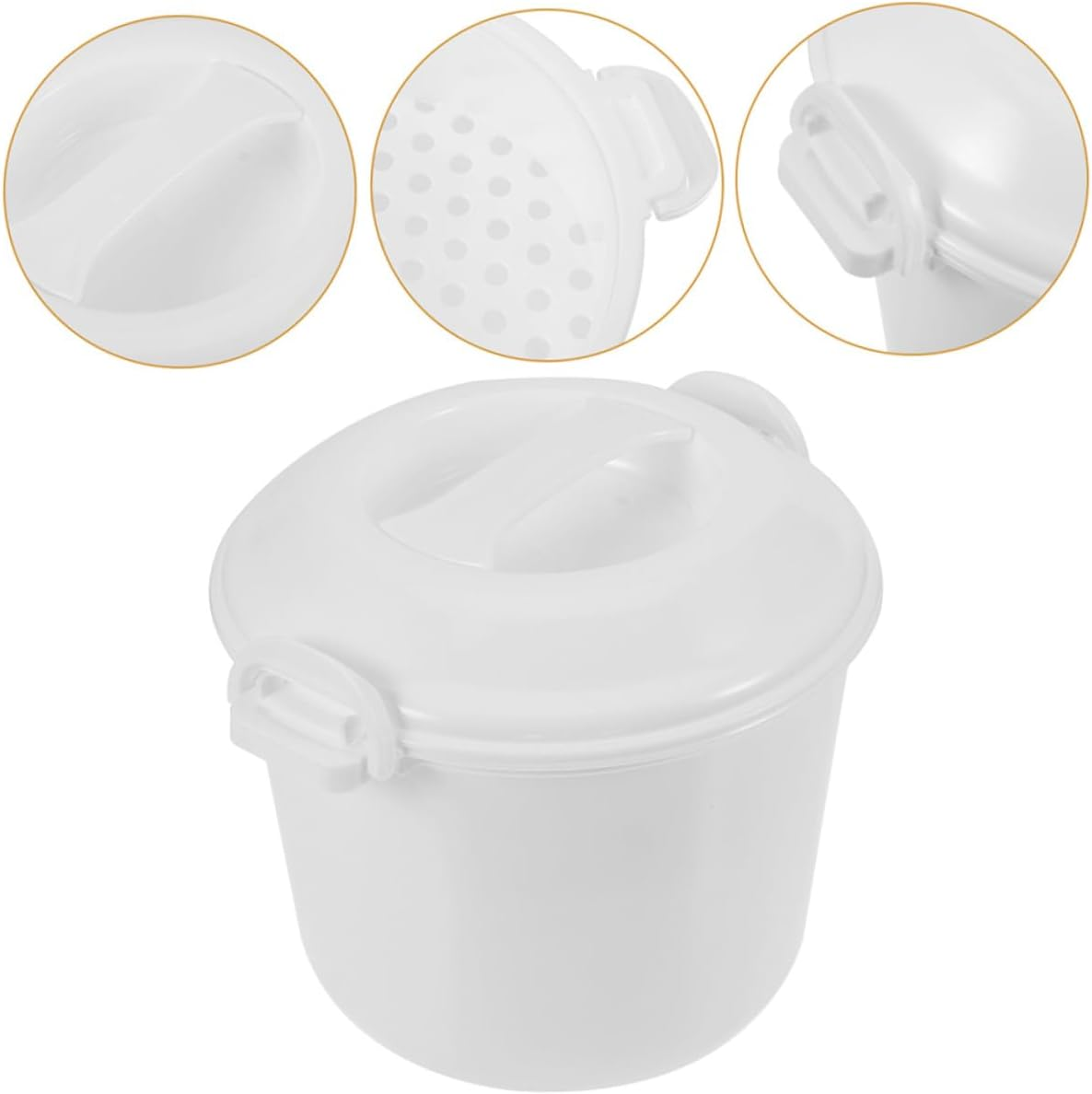 DECHOUS Microwave Rice Cooker with Lid for Rice Pasta Vegetables Portable Multi-Function Steamer and Cooker Detachable Design for Easy Cleaning for Quick Healthy Meals image number 1