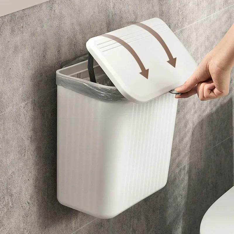 Kitchen Wall-Mounted Trash Can, Household Kitchen Waste Storage Bin, Toilet Hanging Toilet Paper Storage Bucket image number 2