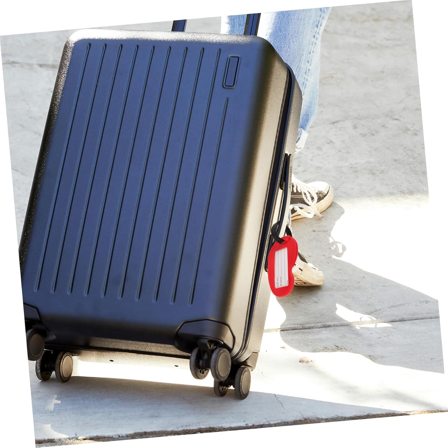 KOMBIUDA Reusable PVC Luggage Tag for Suitcases Compact Travel Identifier Label with Creative Cartoon Design Handbag and Checked Luggage Id Tag for Easy Identification image number 6