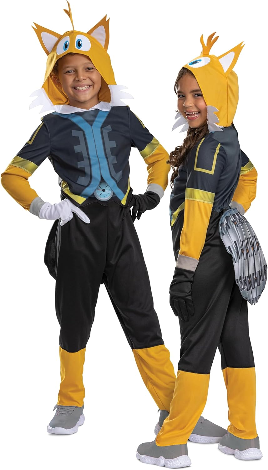Disguise Tails Costume for Kids, Official Sonic Prime Costume and Headpiece, Size (4-6) image number 5