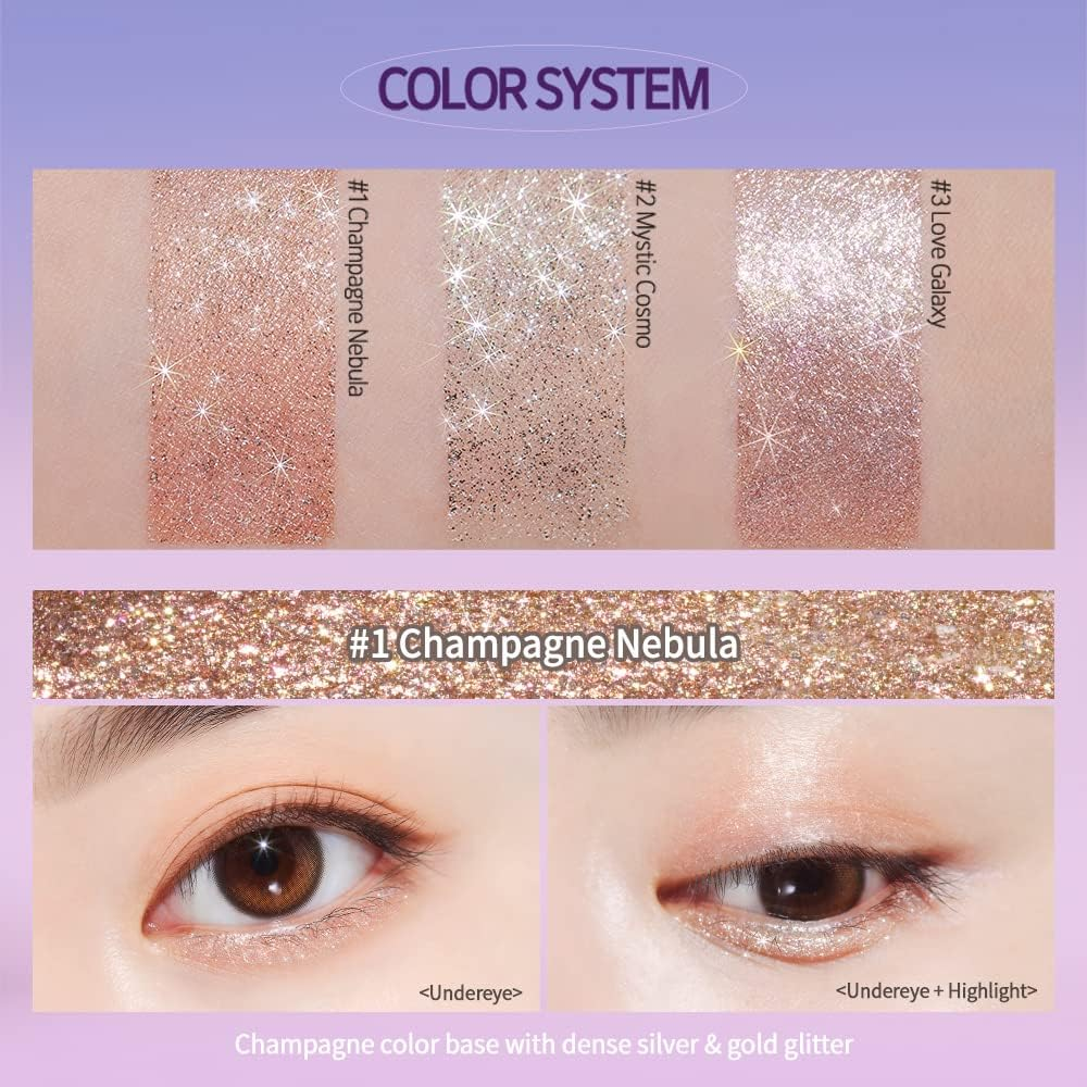 Etude House Shine Fix Eyes Glitter 2.5 G, #01 Champanne Nebula image number 5
