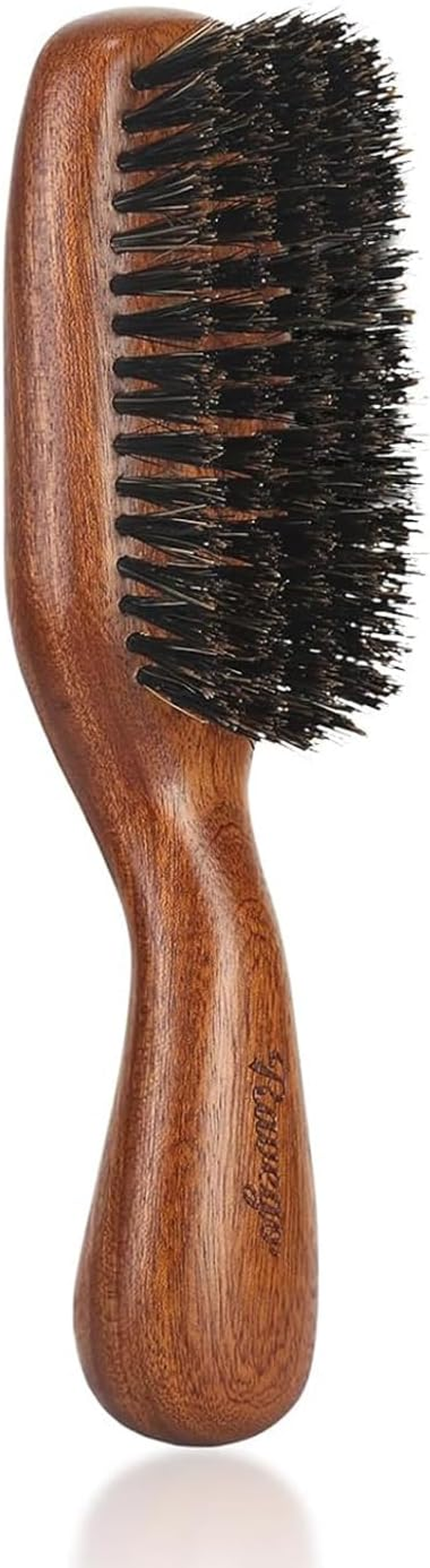 Hair Brush for Men- Slick Back Hair Brush - Boar Bristles Brush for Fine Thin Medium Hair, Nature Boar Hairbrush for Beard Styling image number 3
