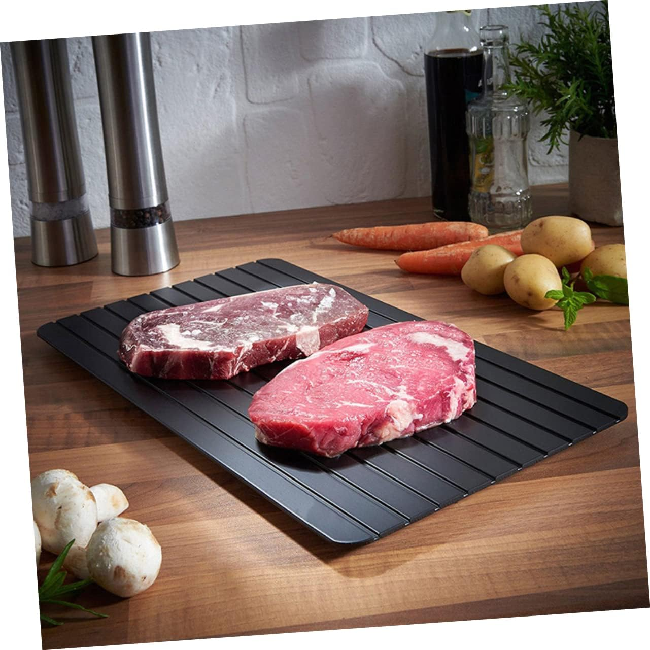 SHOWERORO Thawing Tray Aluminum 29.5X20.8X0.3Cm Fast Defrosting Plate Kitchen Tool No Electricity Required image number 3