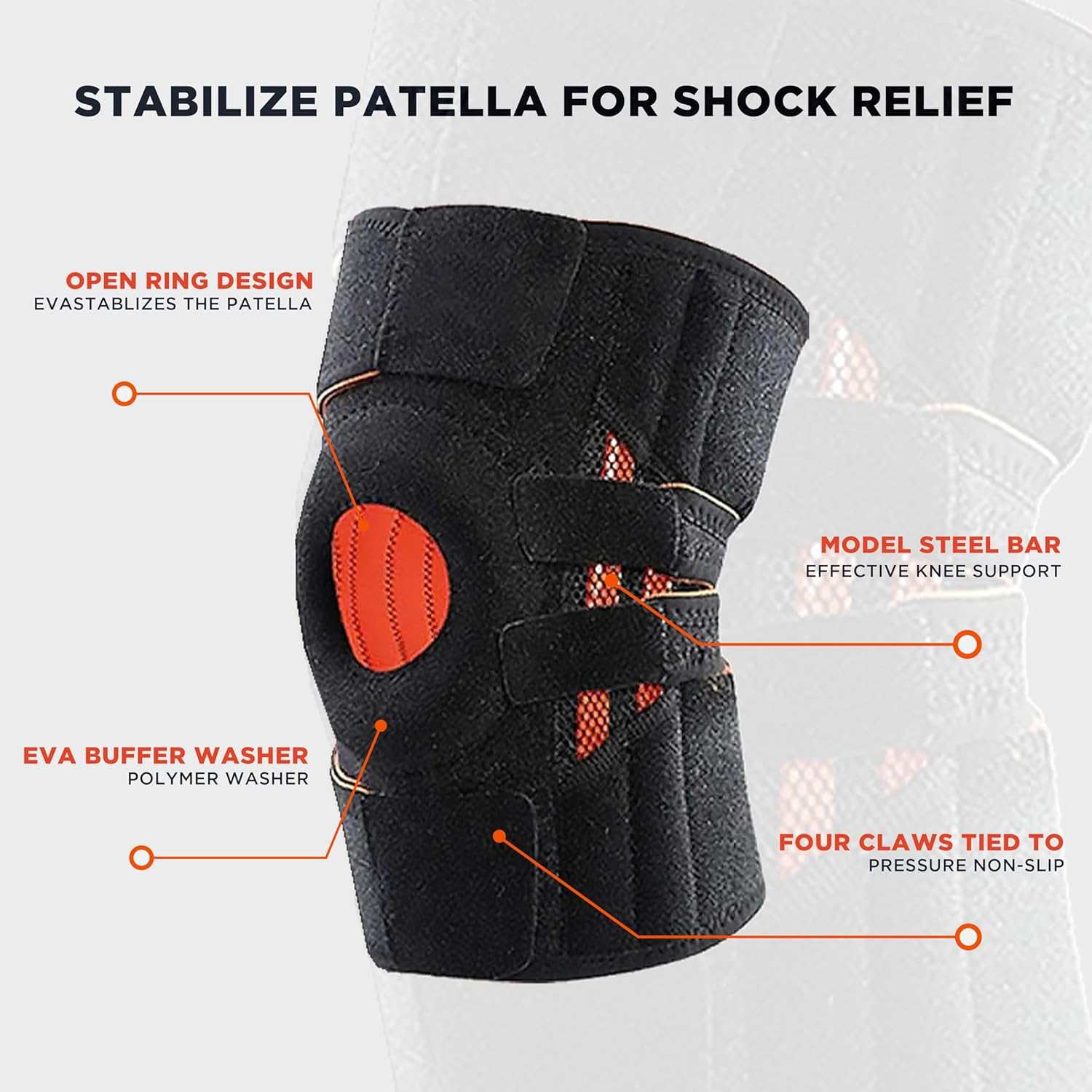 Adjustable Knee Brace &ndash; Stabilizer & Support for Pain Relief, Arthritis, ACL, Meniscus Tear, Sports, Injury Rehabilitation & Reinjury Protection (Pack of 1) image number 6
