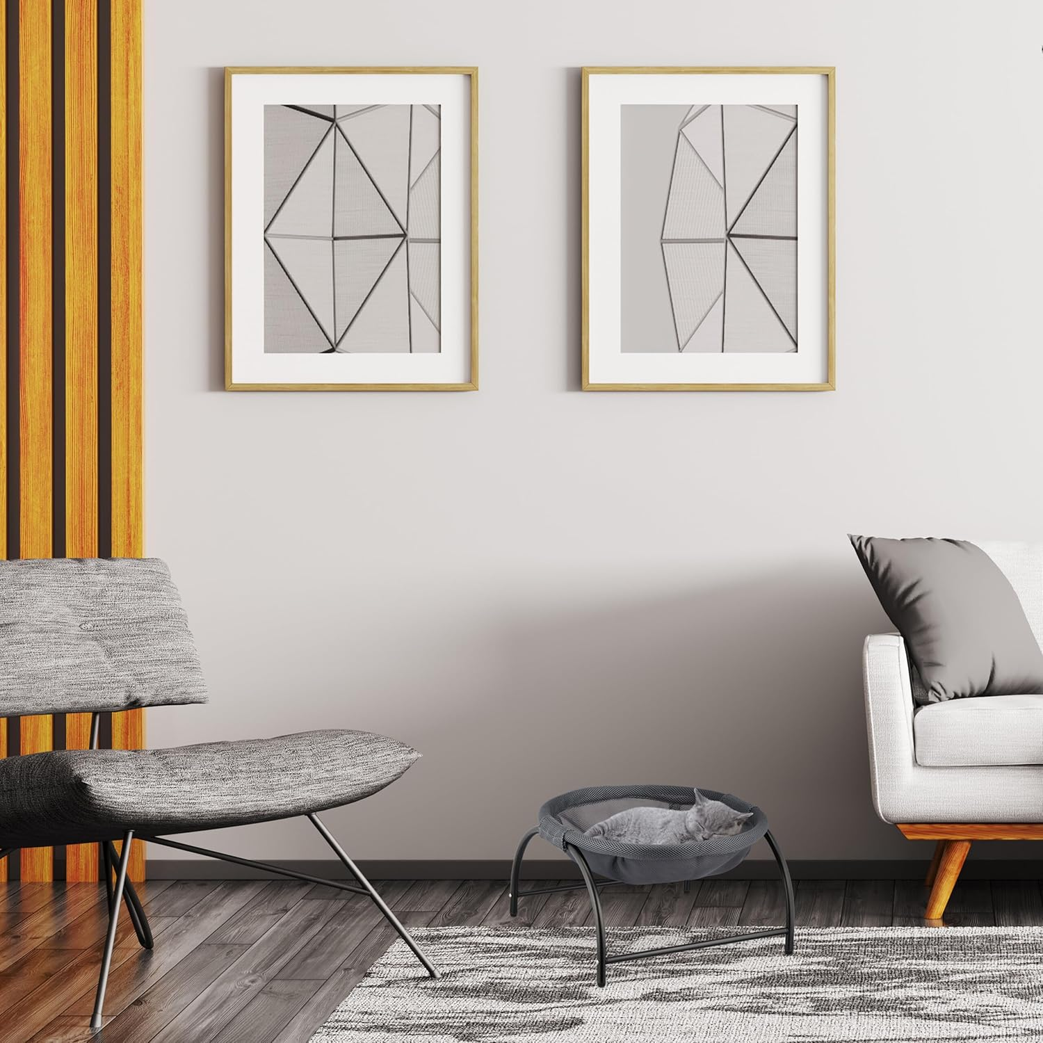 Relaxdays Cat Hammock Standing Raised Cat Hanging Chair H X W X D 25 X 44 X 42 Cm Cat Bed Dark Grey/Black image number 3