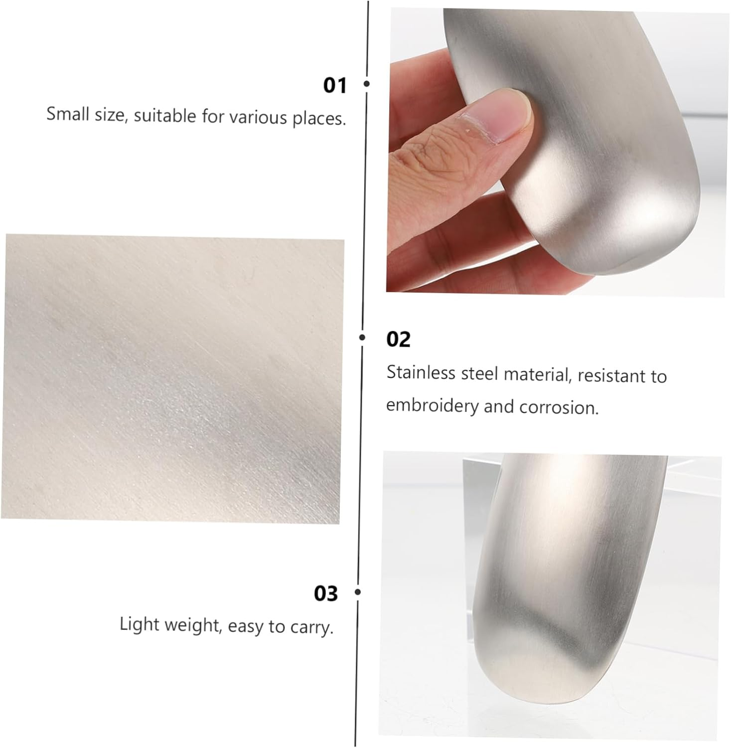 Stainless Steel Odor Remover Soap Bar - Square Tool for Fish Garlic & Onion Smell Elimination - Kitchen & Hand Cleaner image number 2