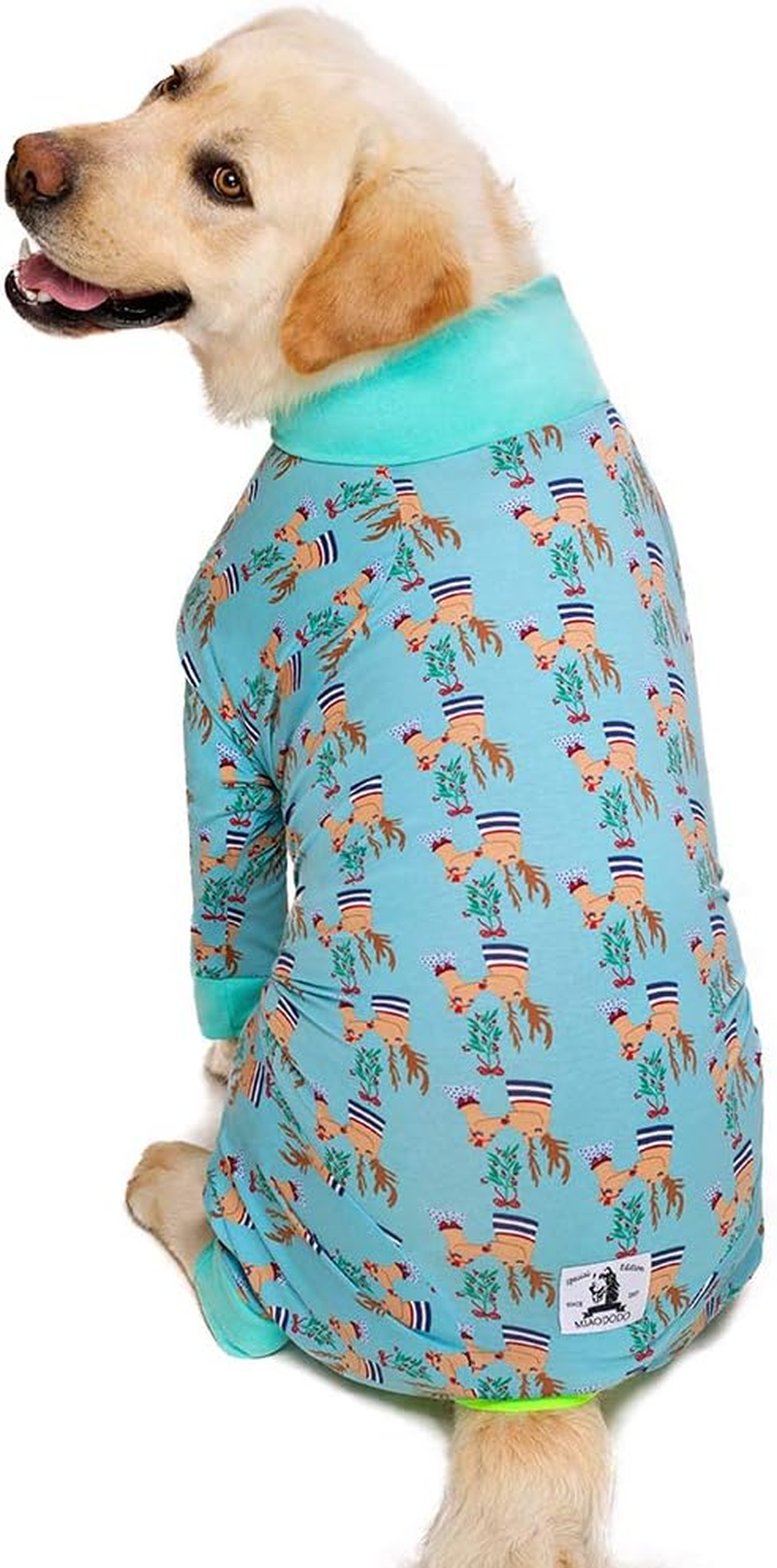 Christmas Surgery Recovery Suit Female Male for Dogs after Surgery Medium Large Dogs Onesie,Lightweight Dog Recovery Suit for Shedding Prevent Licking Surgical Wound,Dog Pajamas Pjs ,Full Belly image number 2