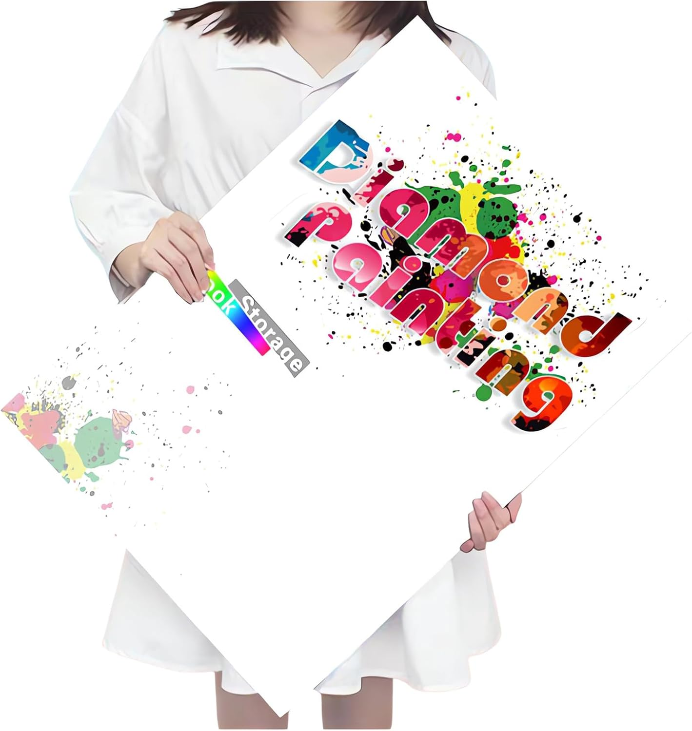 A2 Diamond Painting Storage Book, Diamond Art Portfolio Binder,80 Views Art Portfolio Folder with 40 Pages Clear Pockets Plastic Sleeves for Artwork (A2/4K)