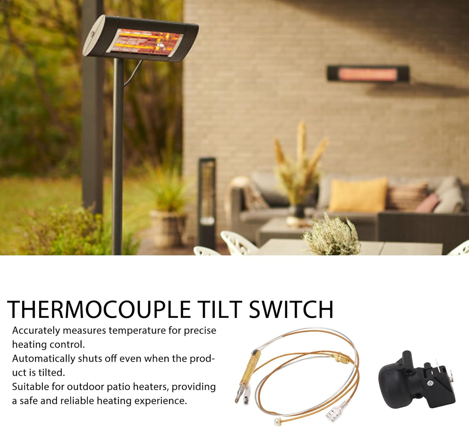 Thermocouple Tilt Switch, ABS Accurately Temperature Control Thermocouple anti Dump Switch Safety Sensor for Patio Heater
