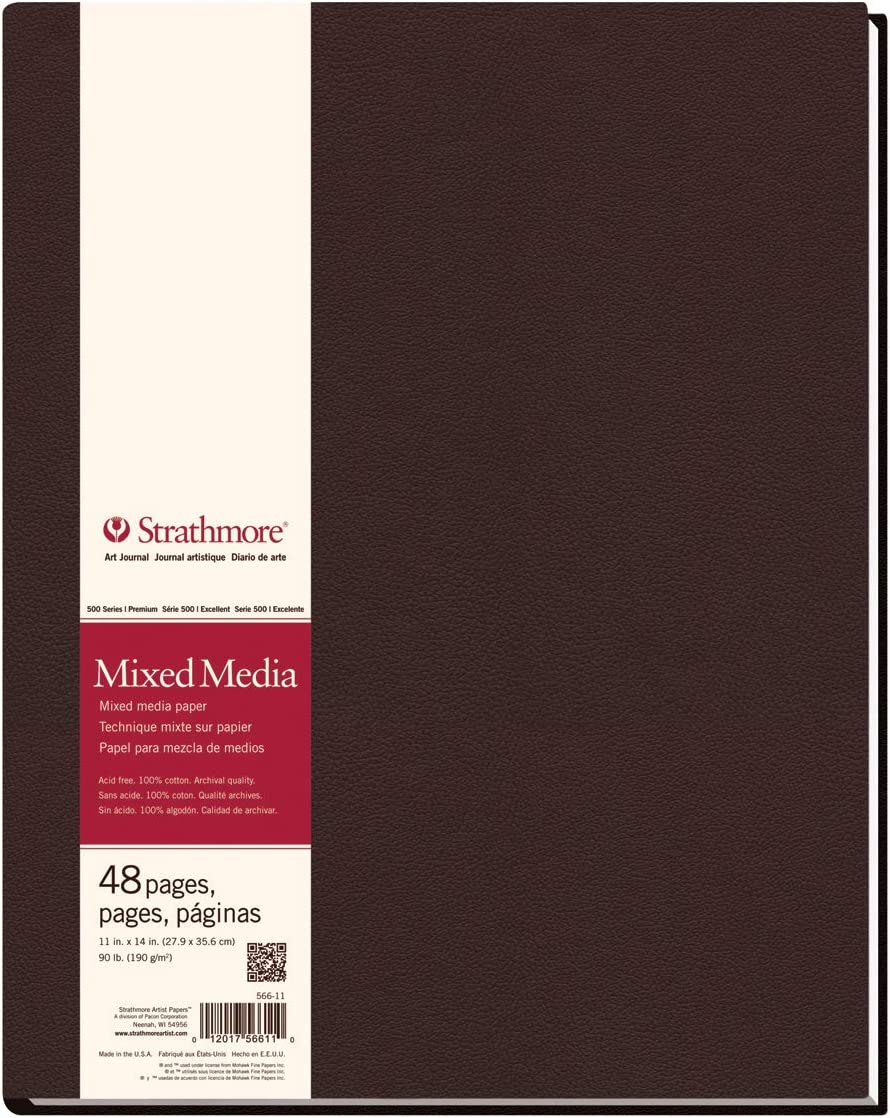 Strathmore (566-11 STR-566-11 48 Sheet No 90 Mixed Media Art Journal, 11 by 14", 11" X 14", White, 24 Count